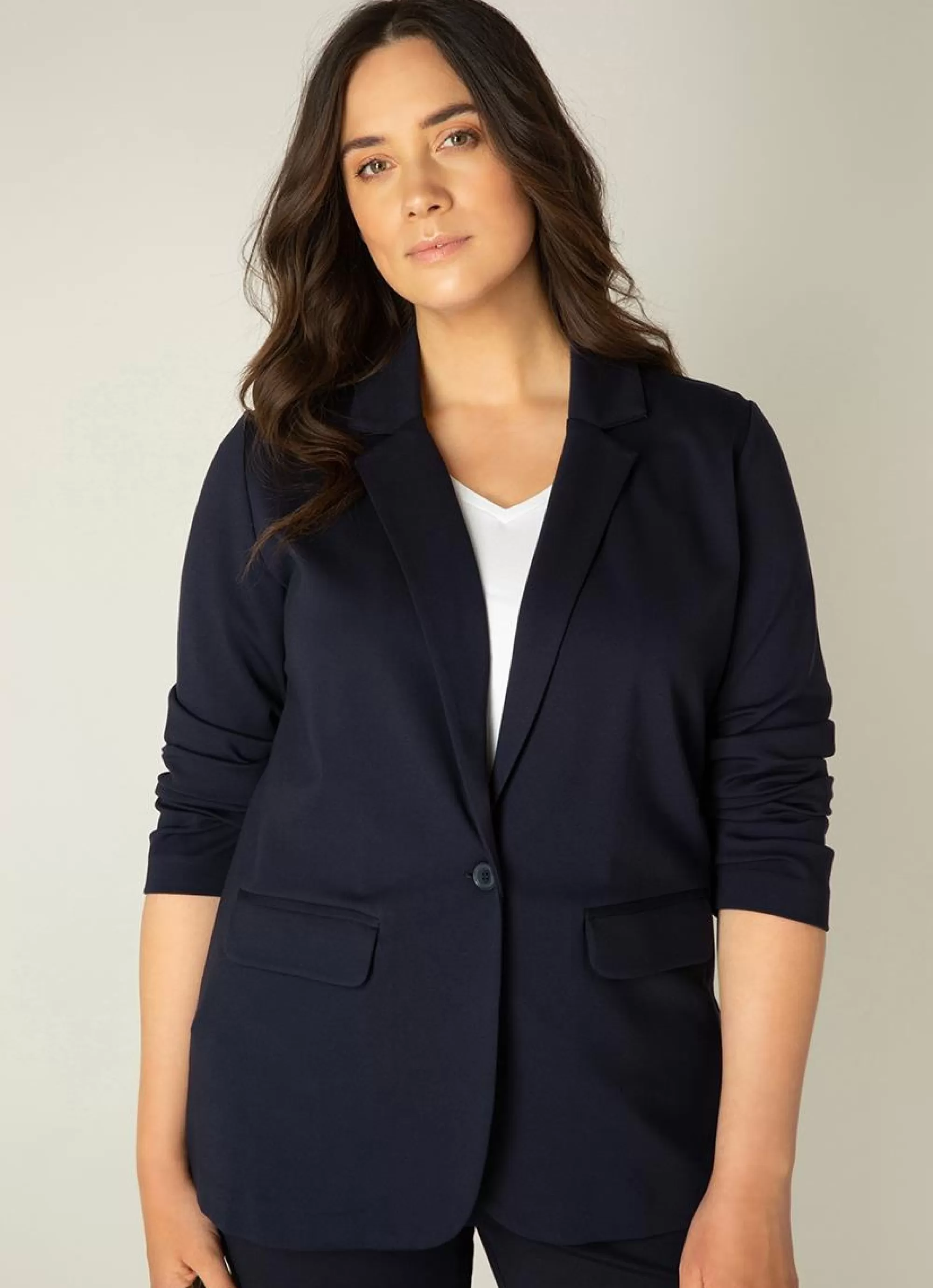 Cheap Base Level Curvy Blazer Aya 016 Dark Blue