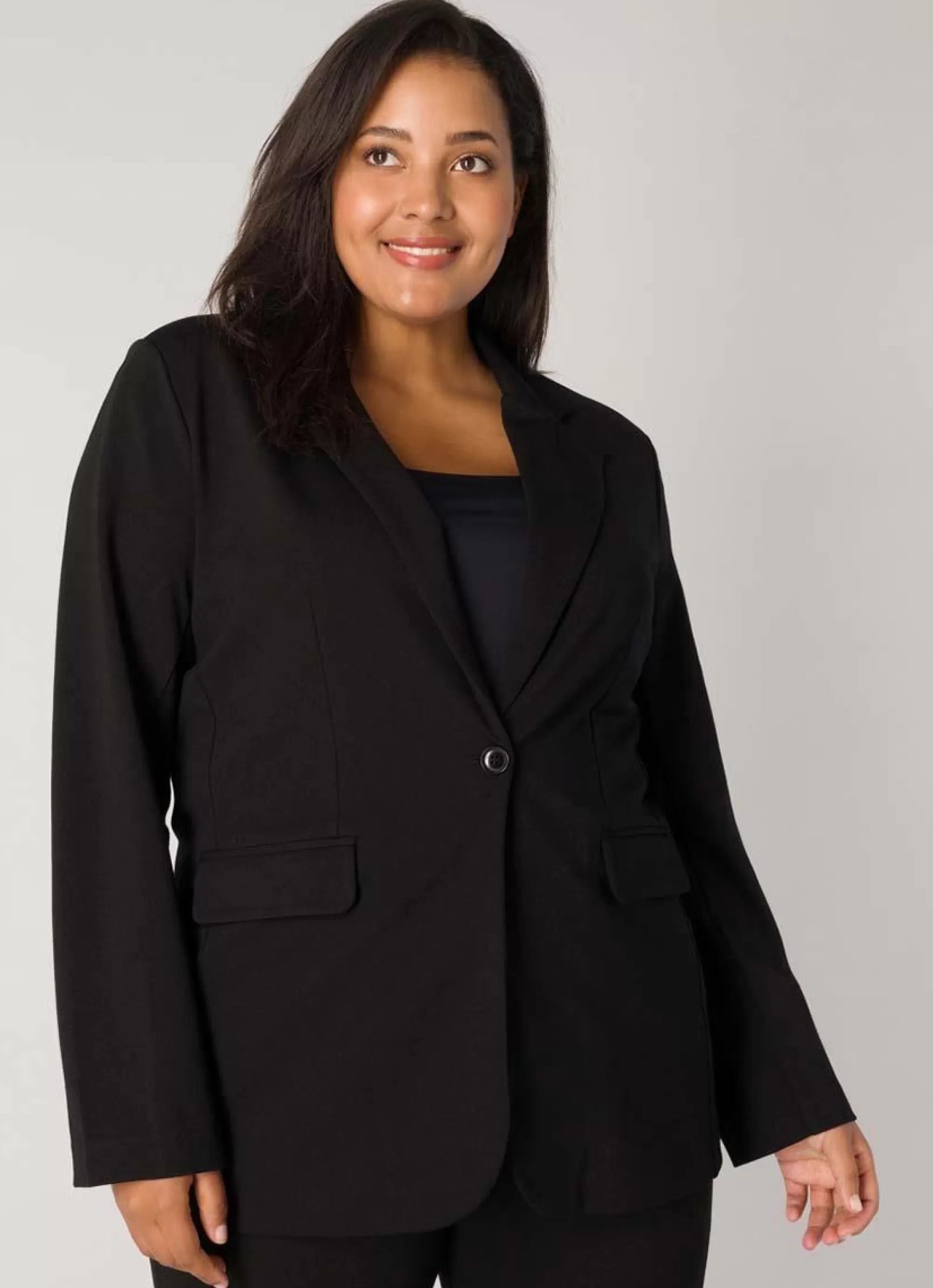 Best Sale Base Level Curvy Blazer Yacey 080 Black