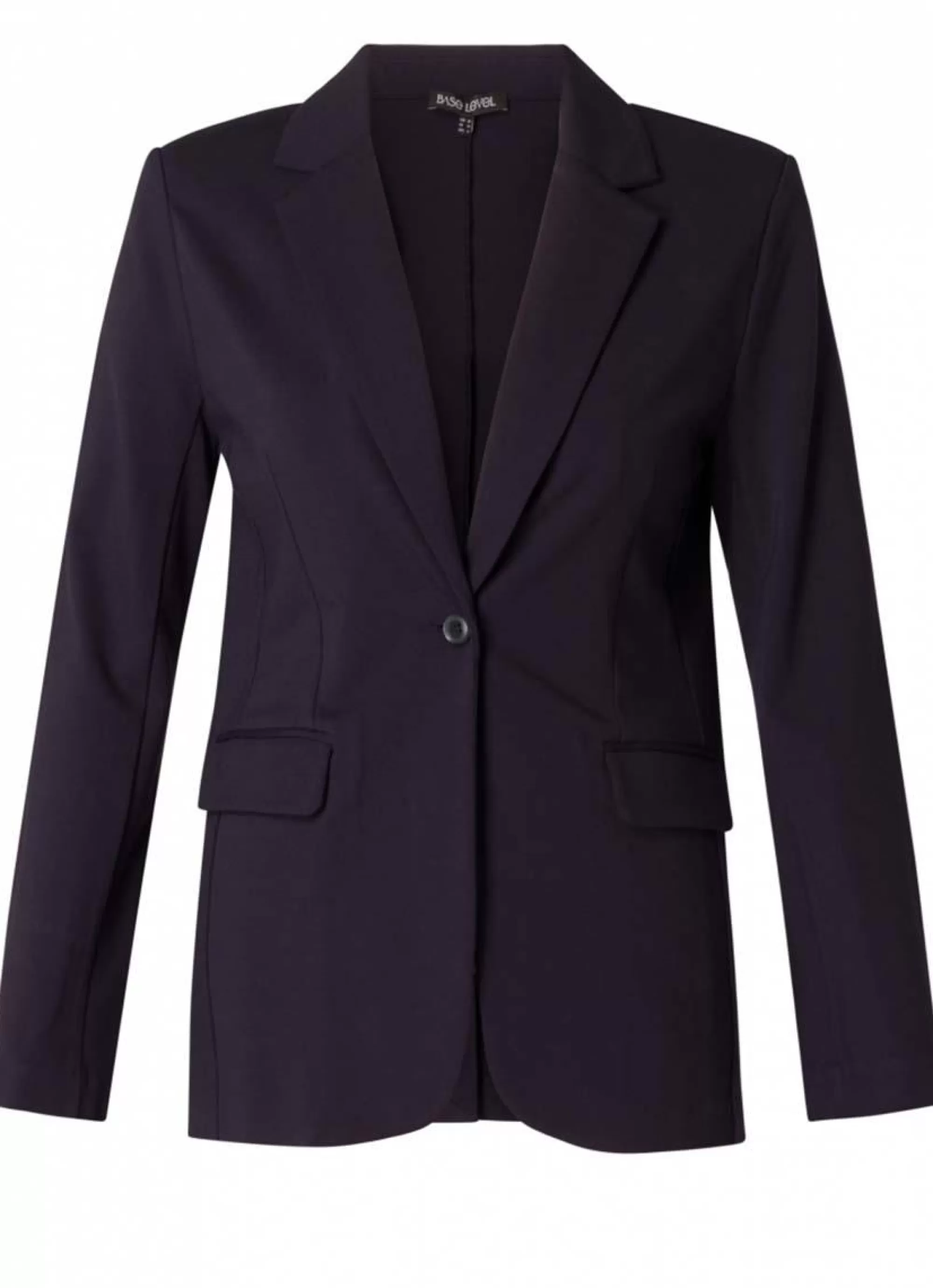 New Base Level Curvy Blazer Yacey 080 Dark Blue