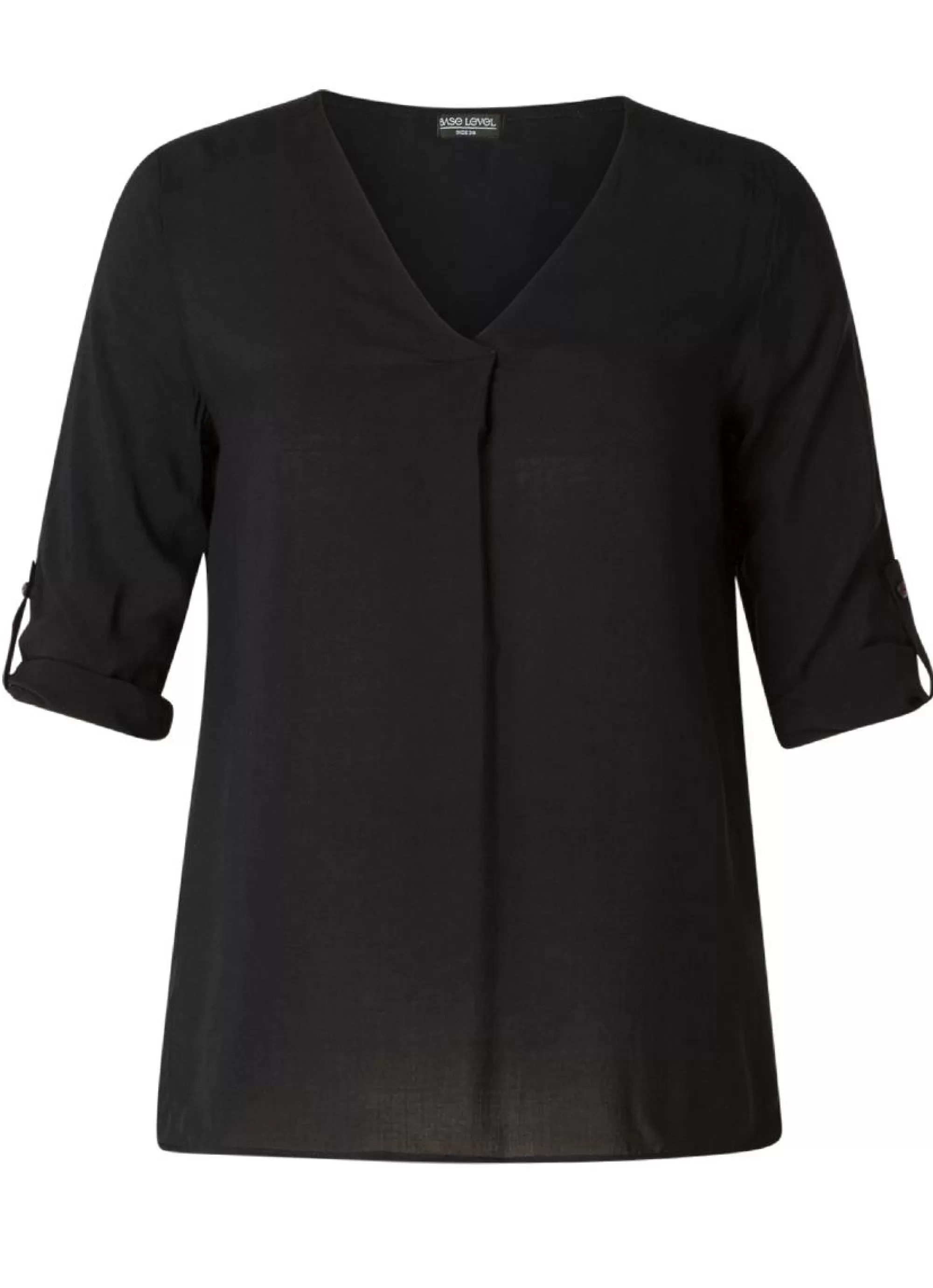 Clearance Base Level Curvy Blouse Airene 012 Black