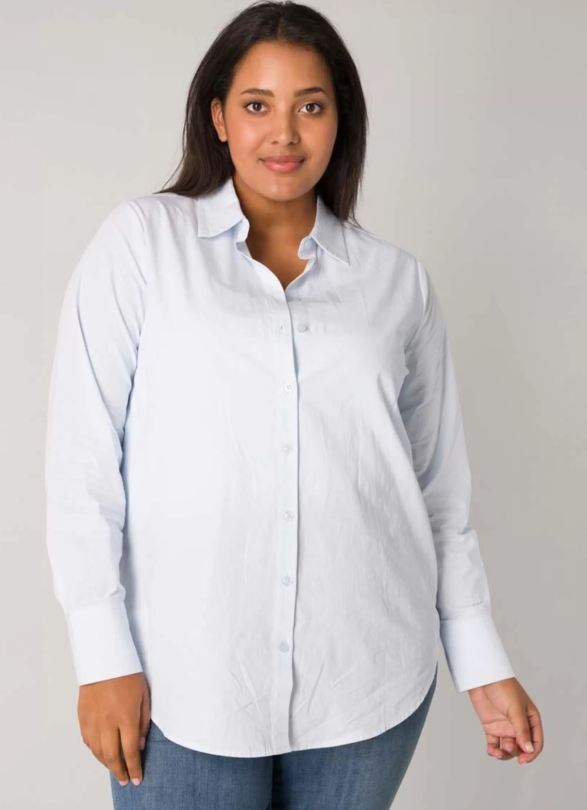 Online Base Level Curvy Blouse Aliza 035 - 2030 Light Blue