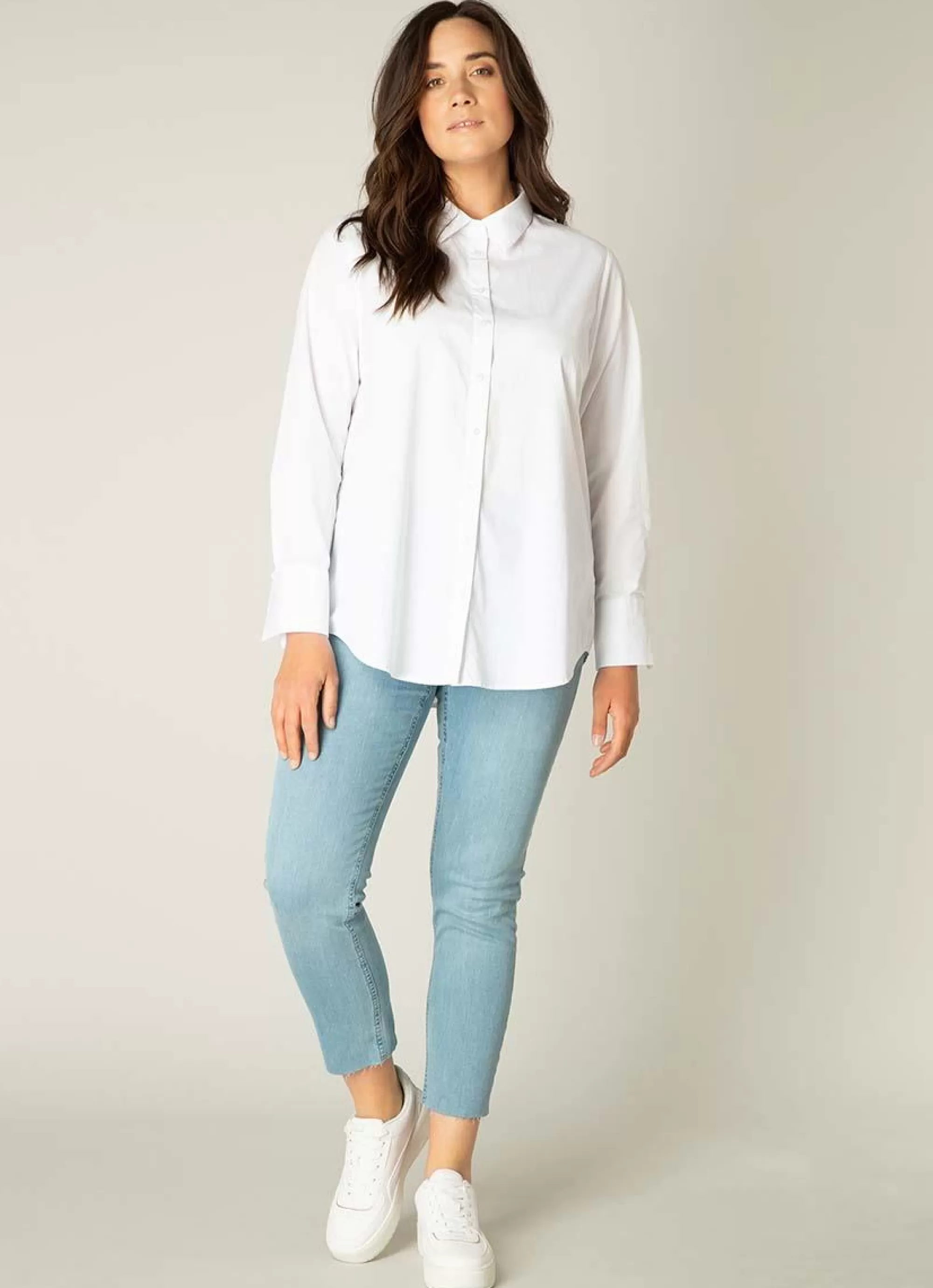 Outlet Base Level Curvy Blouse Aliza 035 White