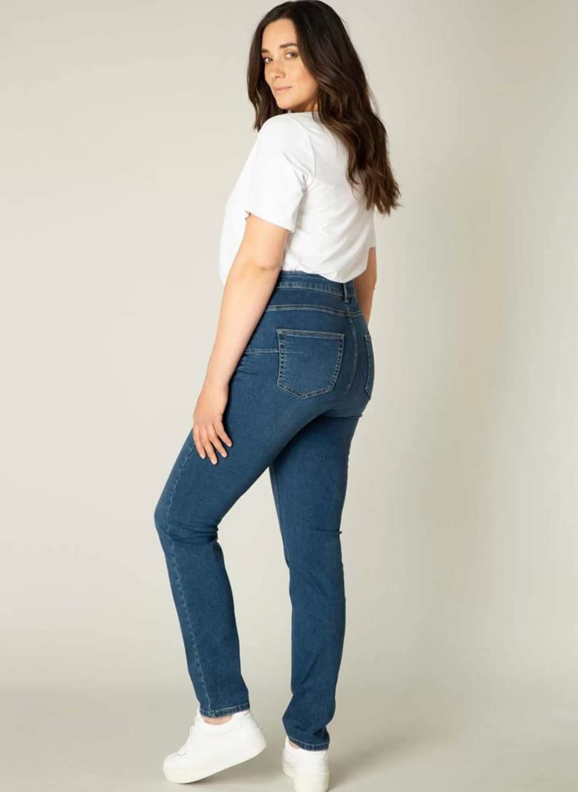 Clearance Base Level Curvy Jeans Joya 007 Mid Blue