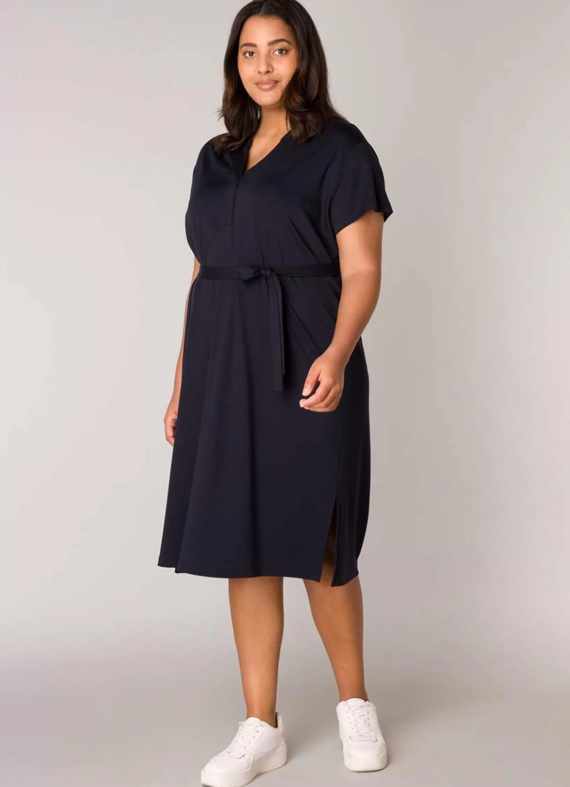 Best Sale Base Level Curvy Jurk Yenna 083 Dark Blue