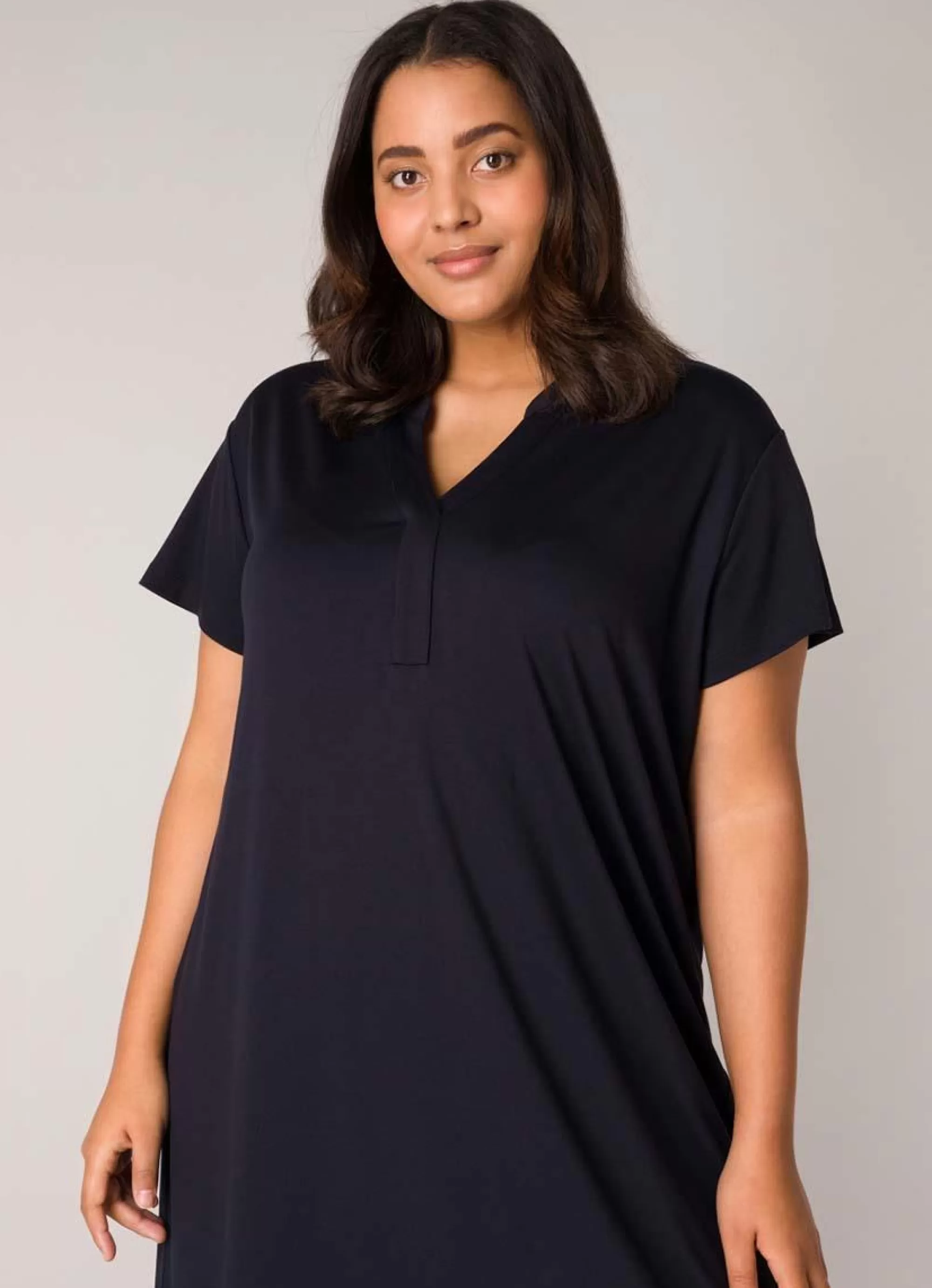 Best Sale Base Level Curvy Jurk Yenna 083 Dark Blue