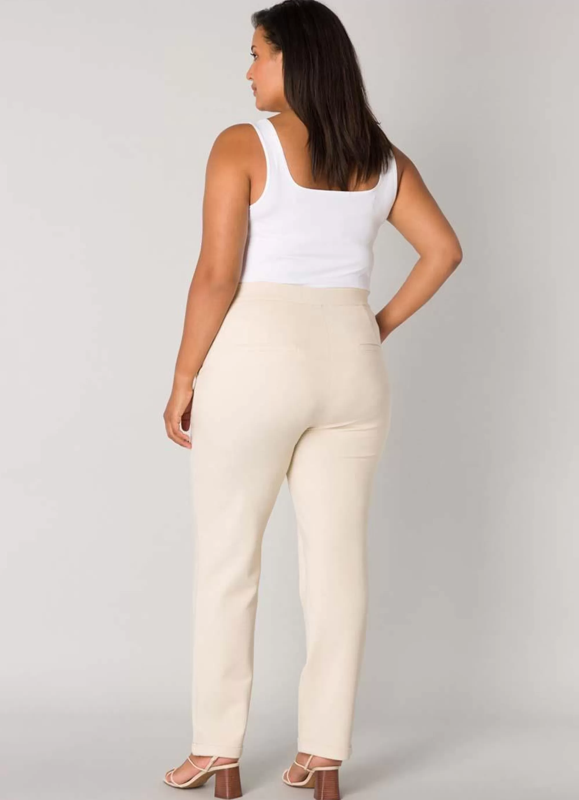 Shop Base Level Curvy Pants Yoella 081 Light Beige