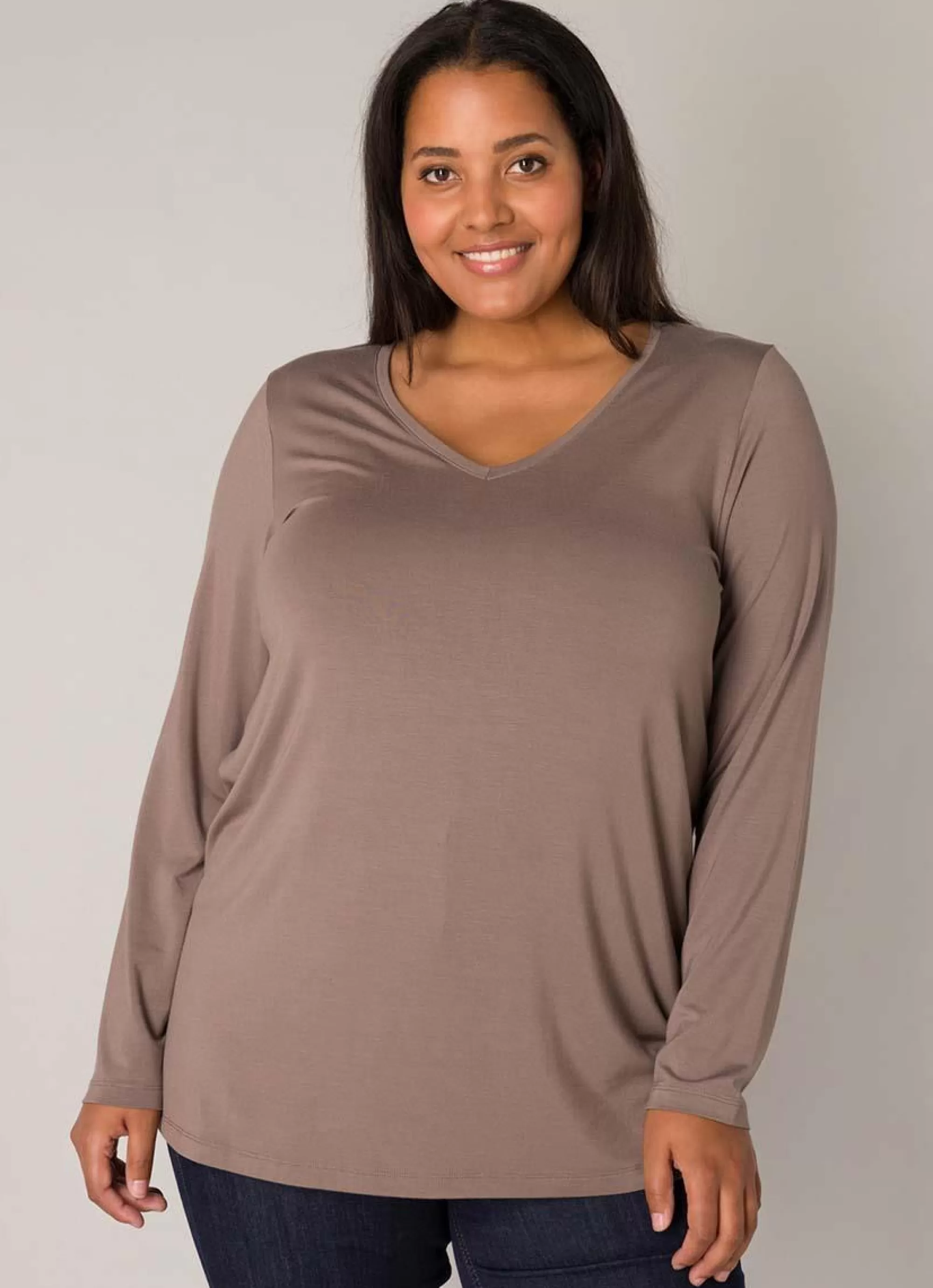 New Base Level Curvy Shirt Alize 036 - 9043 Dark Taupe