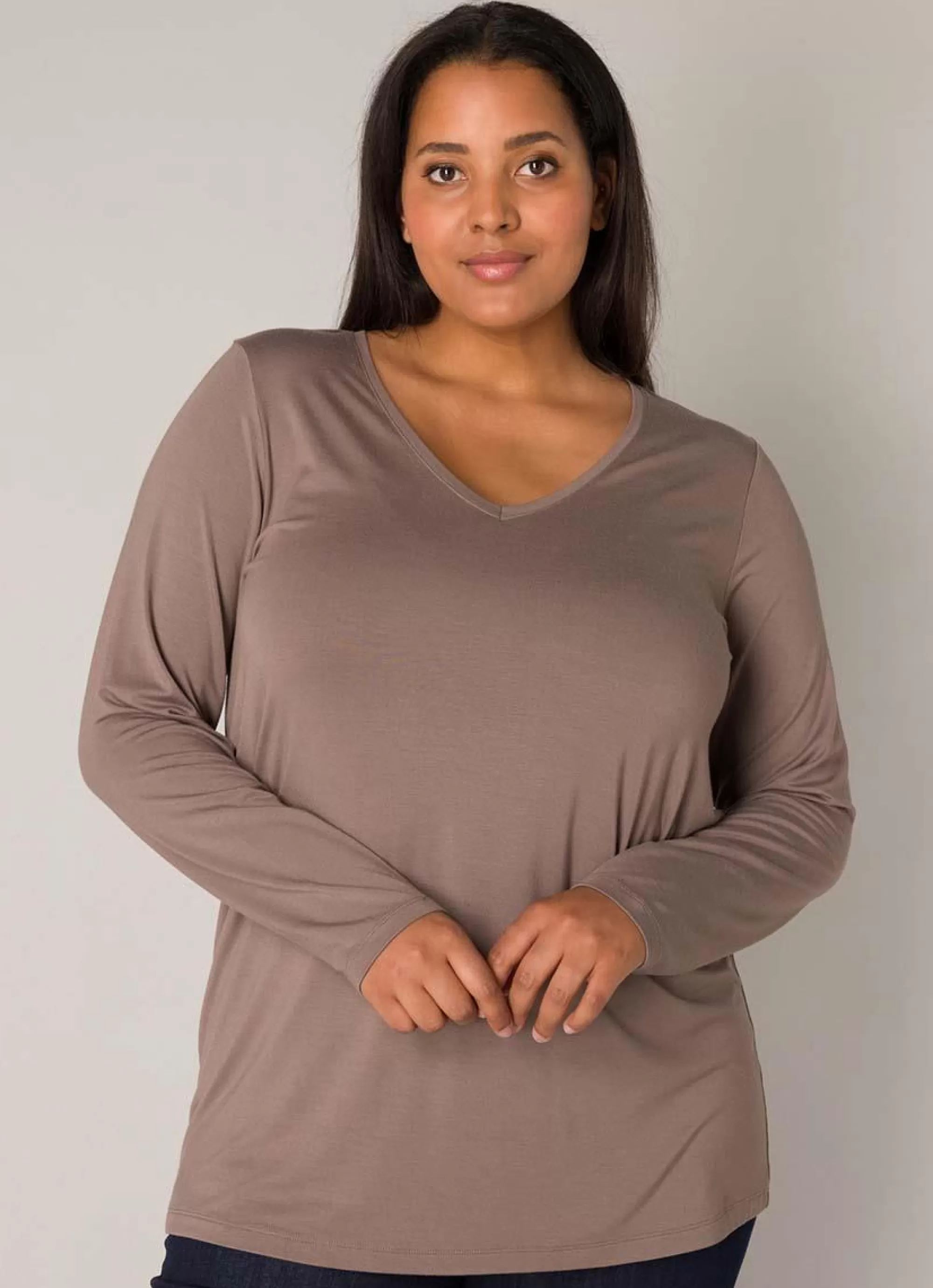 New Base Level Curvy Shirt Alize 036 - 9043 Dark Taupe