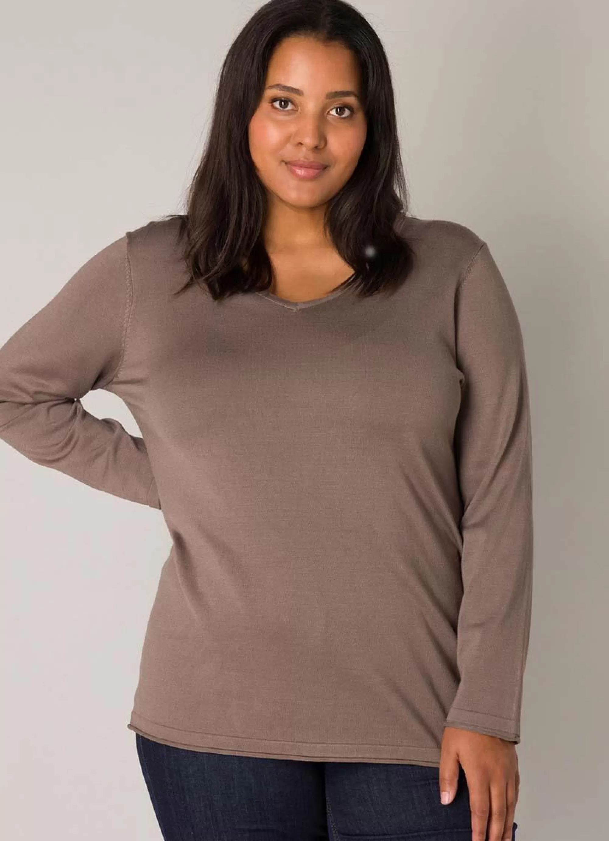 Shop Base Level Curvy Shirt Anine 024 - 9043 Dark Taupe