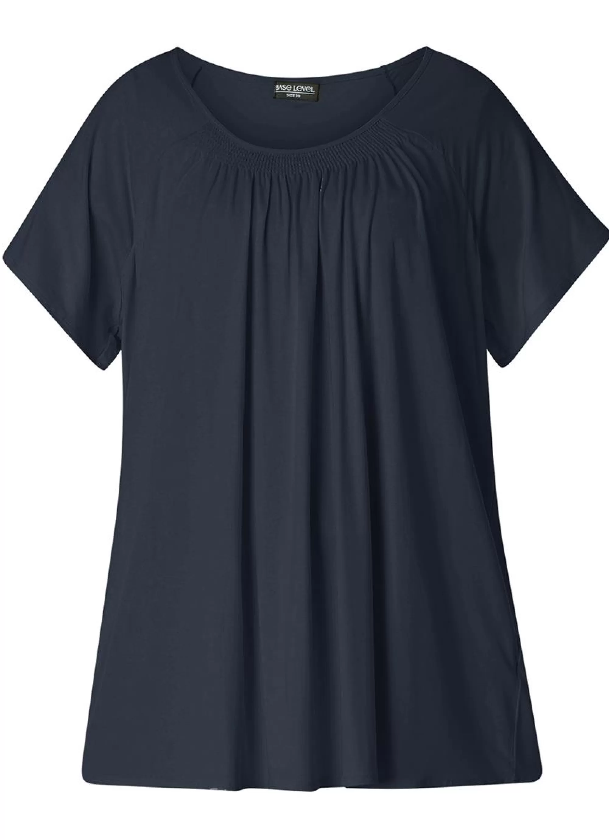 Hot Base Level Curvy Shirt Yokia 004 Dark Blue