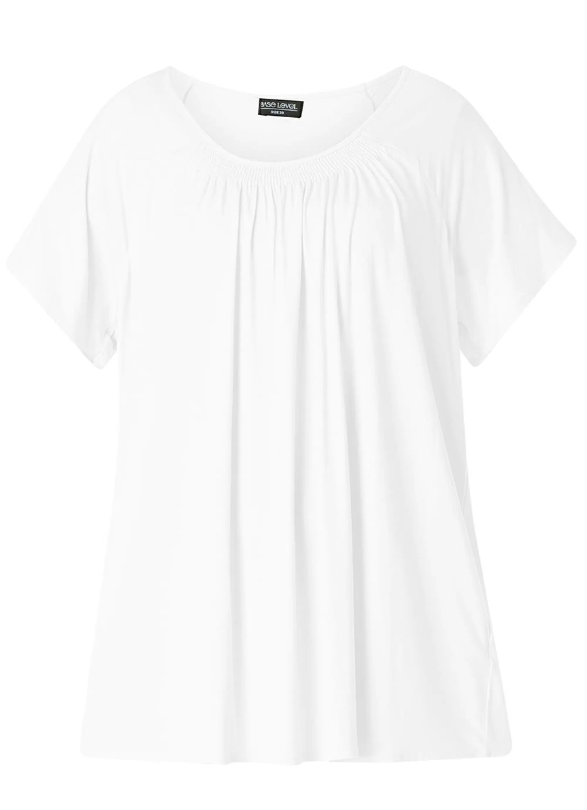 Discount Base Level Curvy Shirt Yokia 004 White