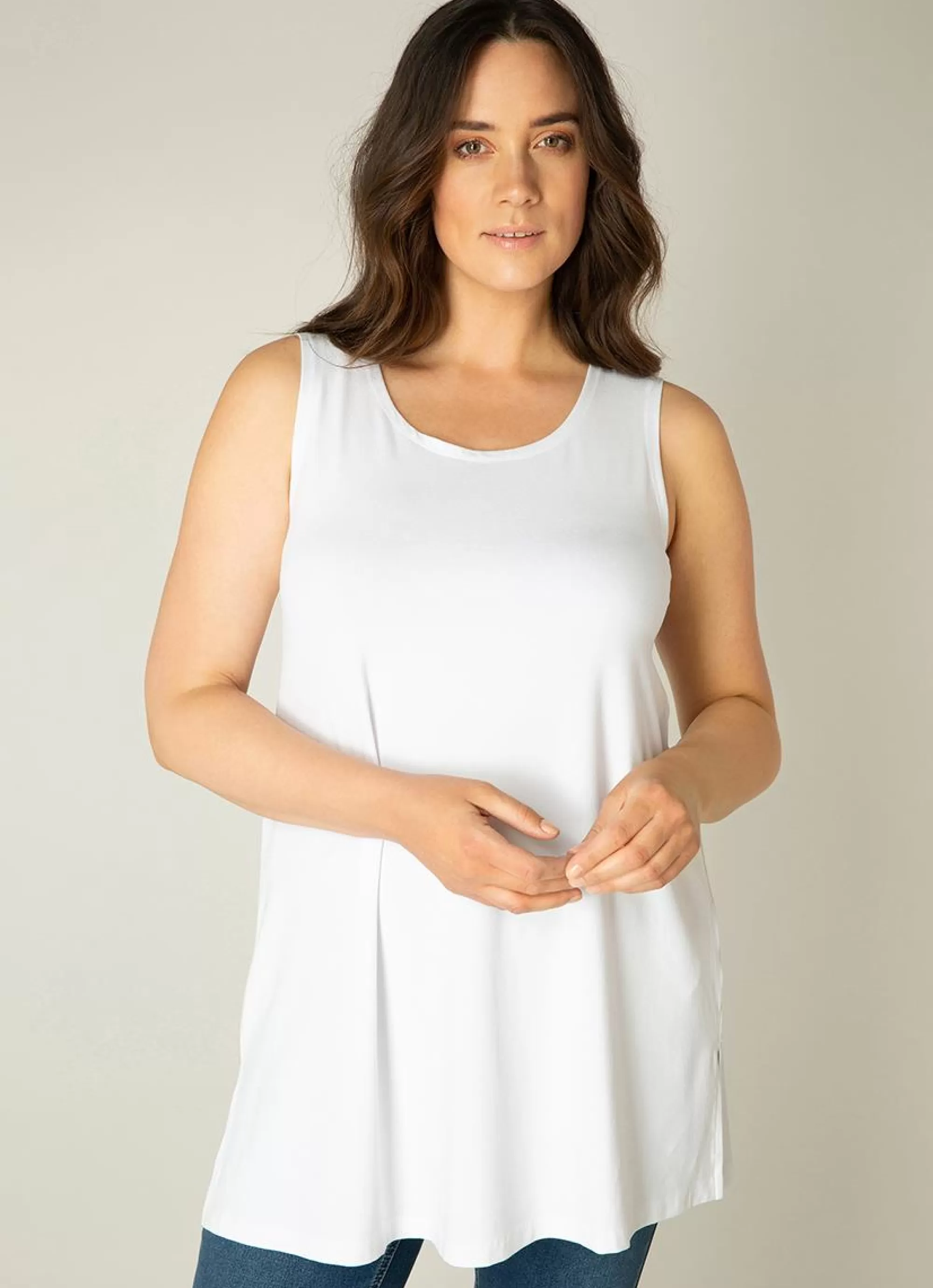 Shop Base Level Curvy Top Abbigail 002 White