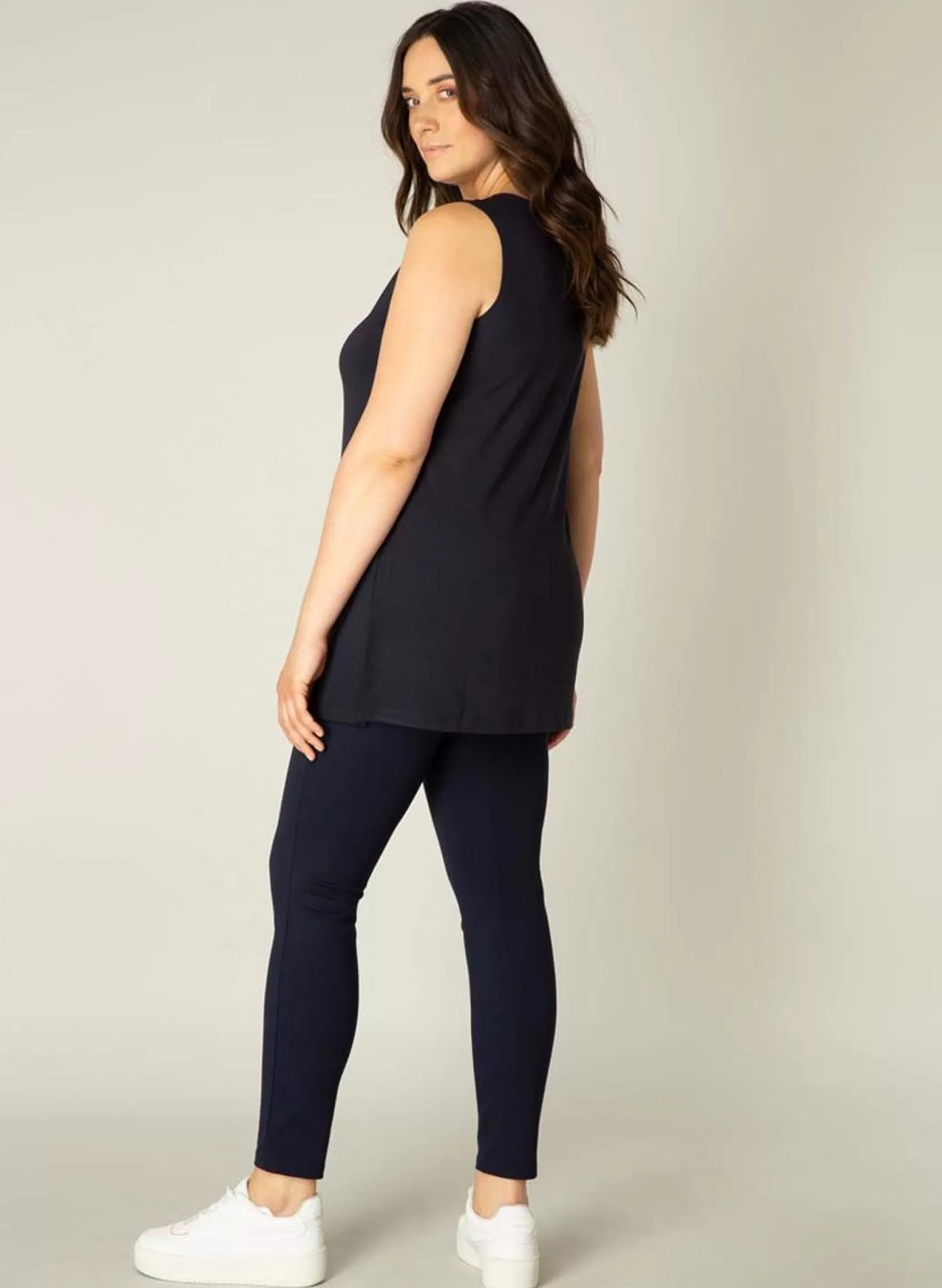 Best Sale Base Level Curvy Top Alicia 006 Dark Blue