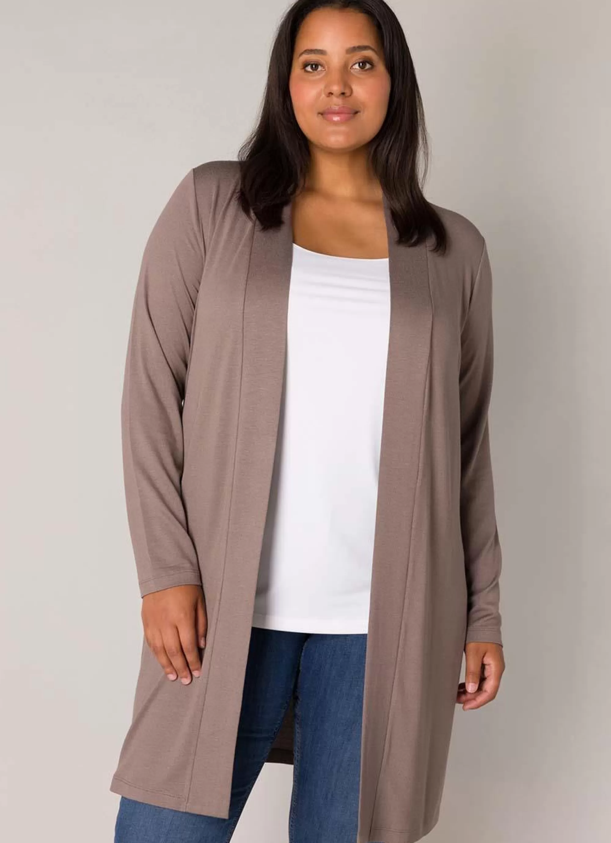 Shop Base Level Curvy Vest Ayla Long 001- 9043 Taupe