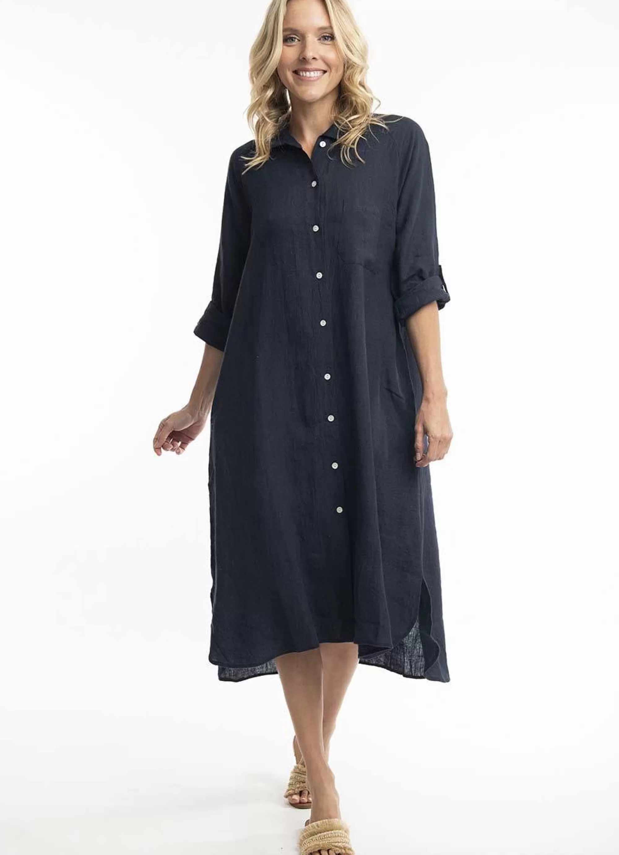 Fashion Orientique Escape By Dress Linnen 71456 - Navy