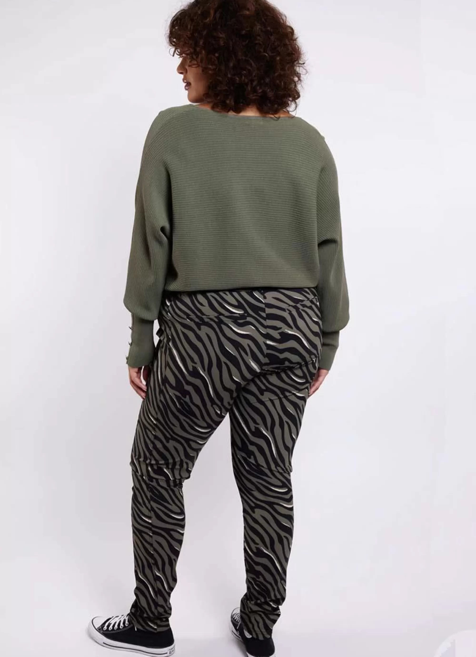 Online Exxcellent Broek Cathy 23Nze09 - 706001 Gewassen Groen/Zwart