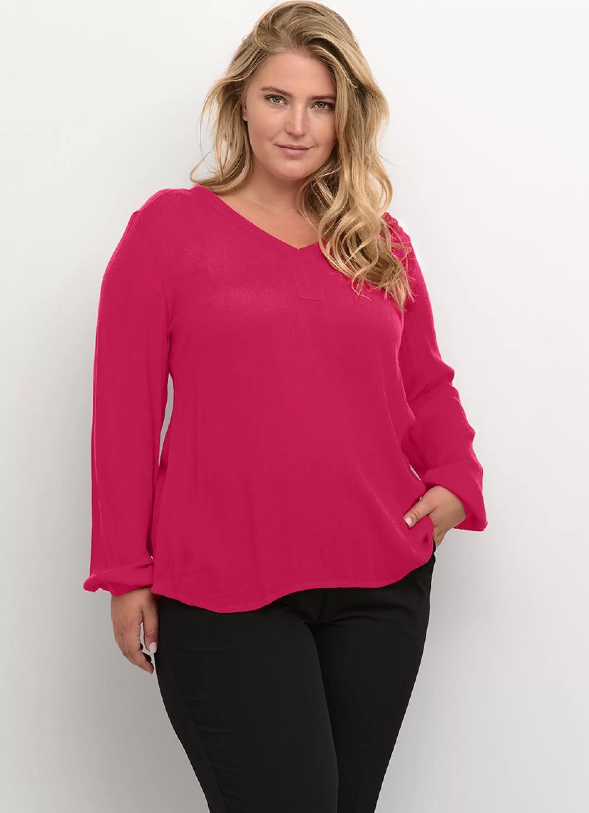 Clearance * Kaffe Curve Blouse Ami Ls 10580001 - 181856 Virtual Pink