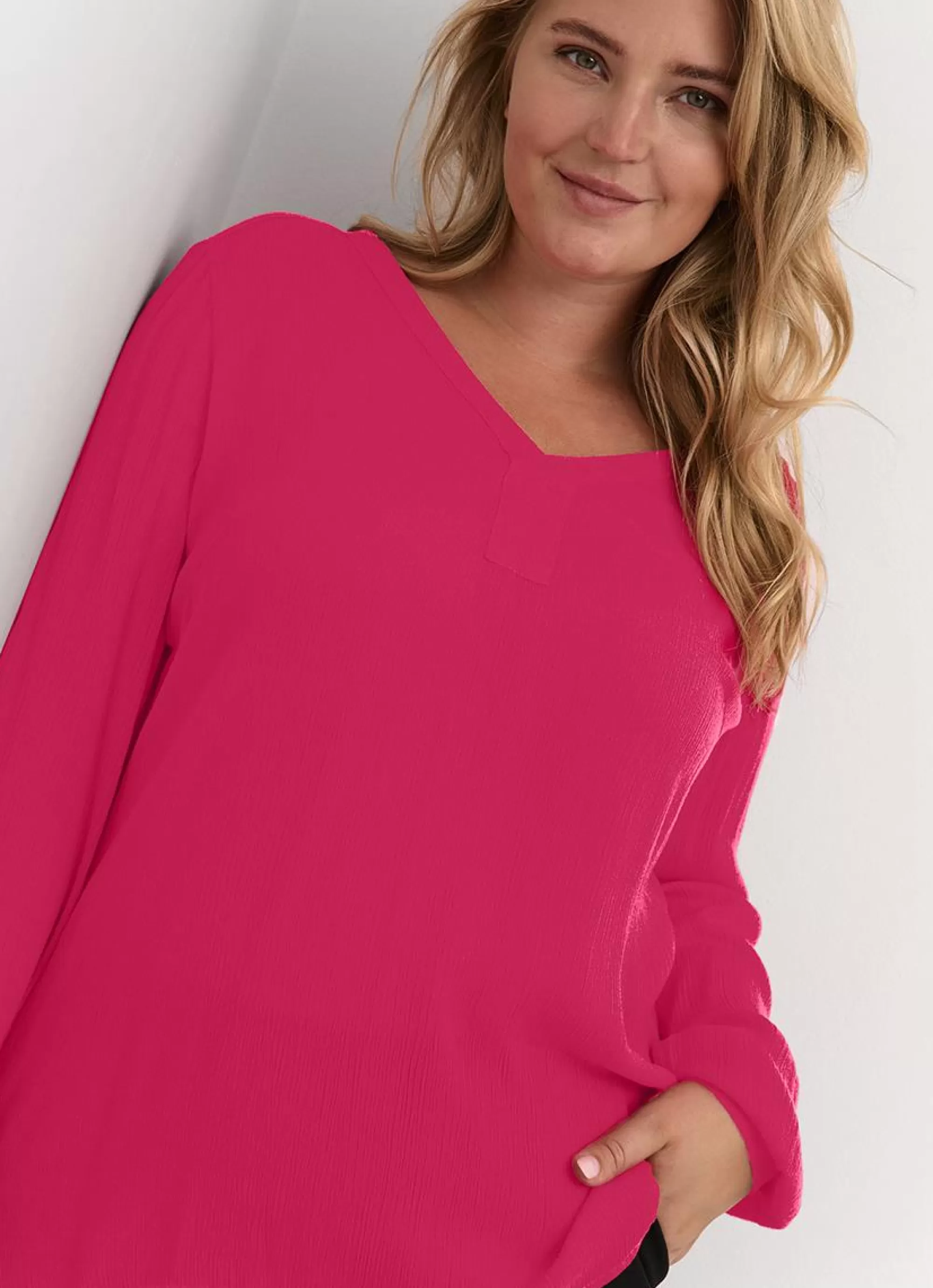 Clearance * Kaffe Curve Blouse Ami Ls 10580001 - 181856 Virtual Pink