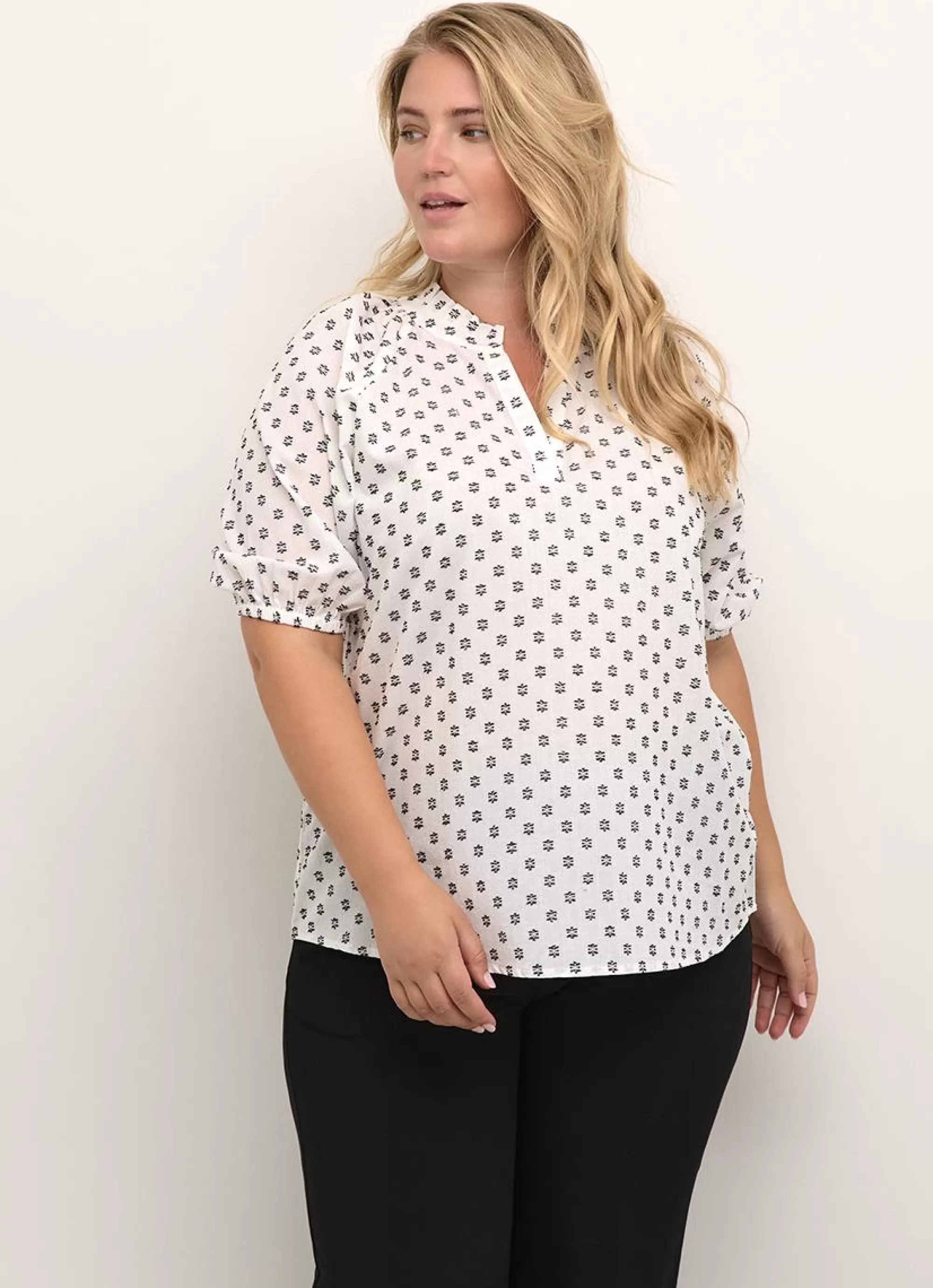 Sale Kaffe Curve Blouse Lanni 10582140 - 105480 Offwhite/Black Dots