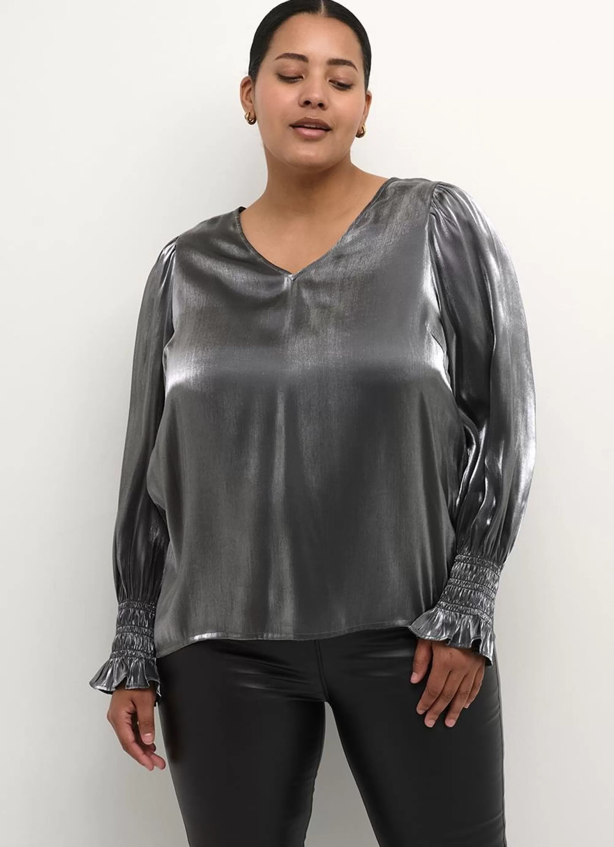 Fashion Kaffe Curve Blouse Milla 10581887 - 100281 Silver