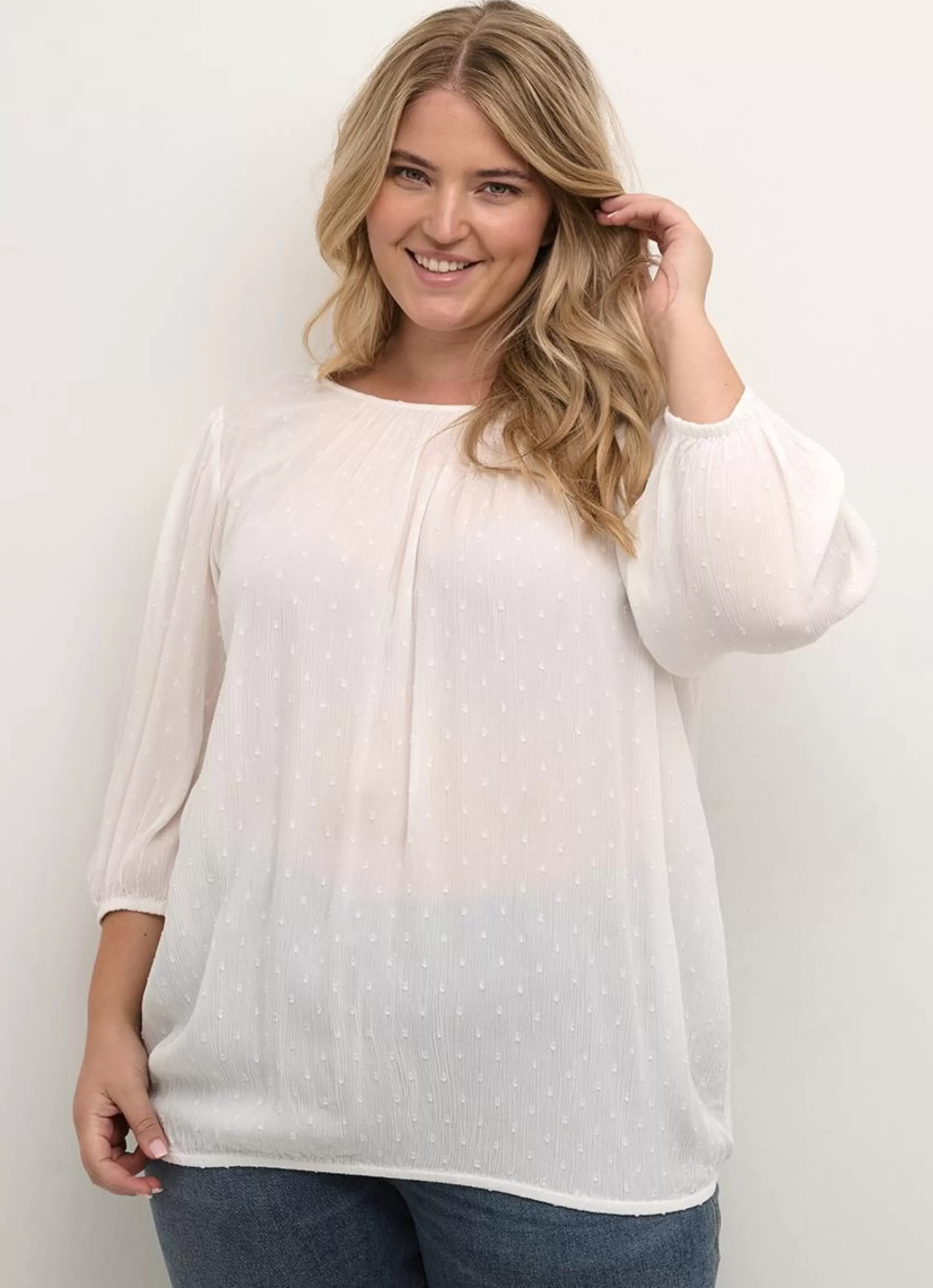 Online Kaffe Curve Blouse Wilina 10582058 - 110602 Chalk