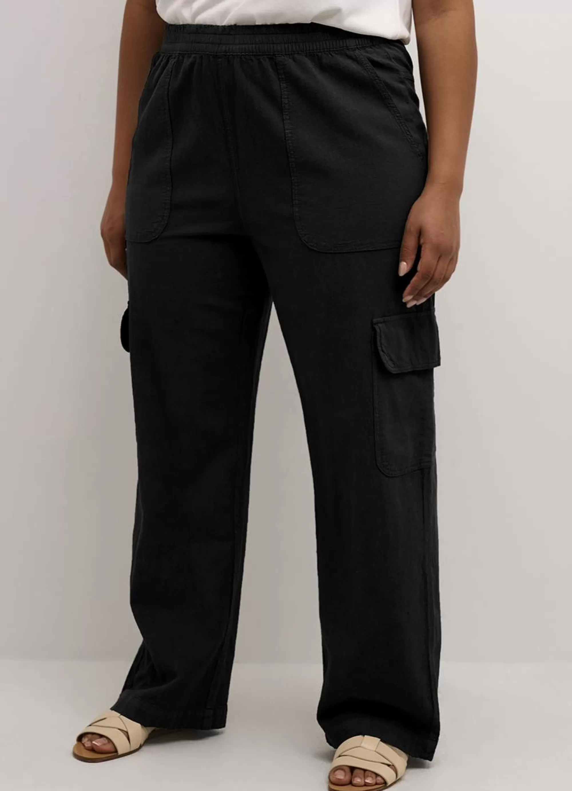 Clearance Kaffe Curve Cargo Pants Nana 1058211 - 100121 Black Deep