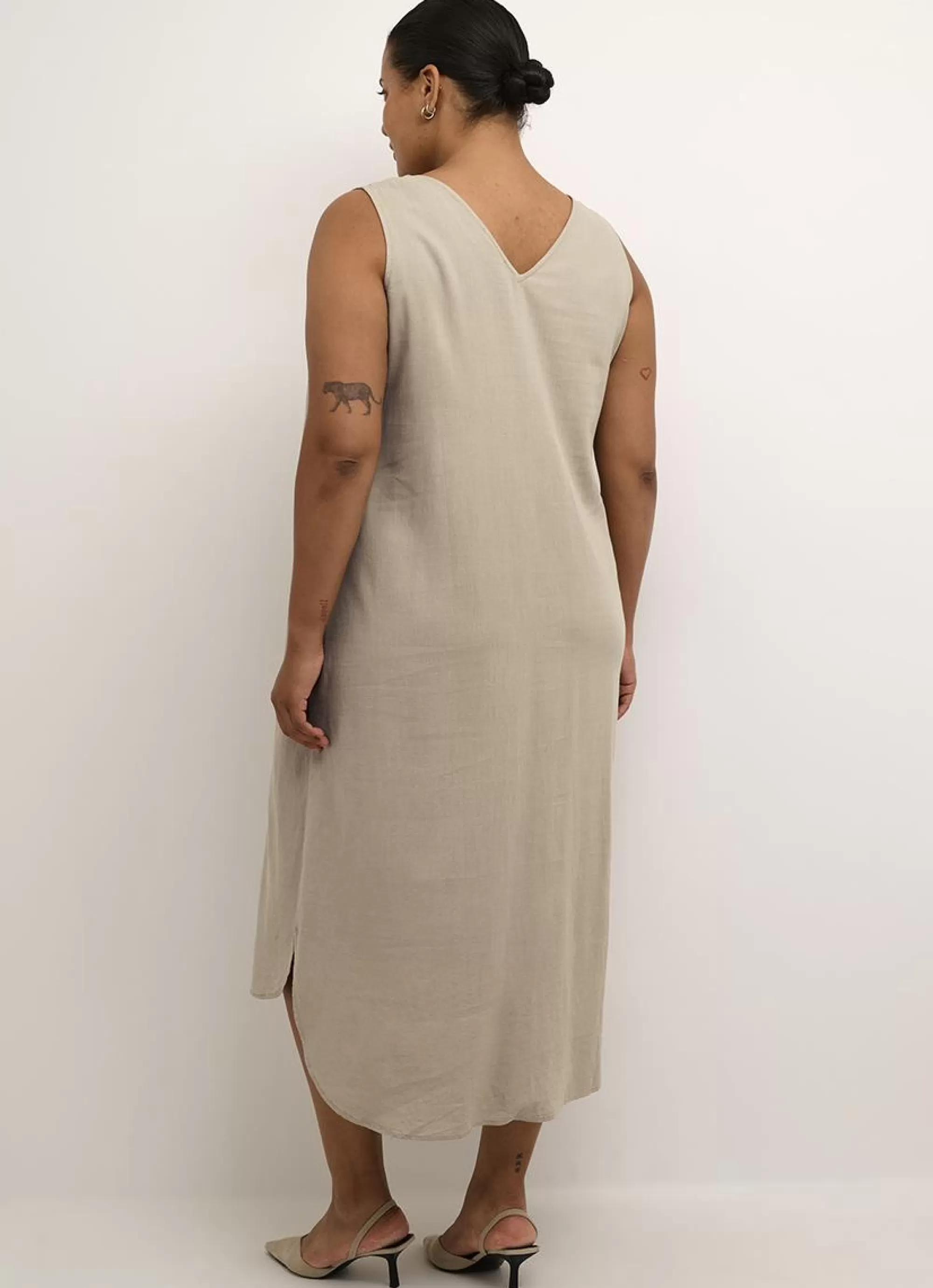 New Kaffe Curve Sleeveless Dress Mille 10582214 - 171109 Chinchilla