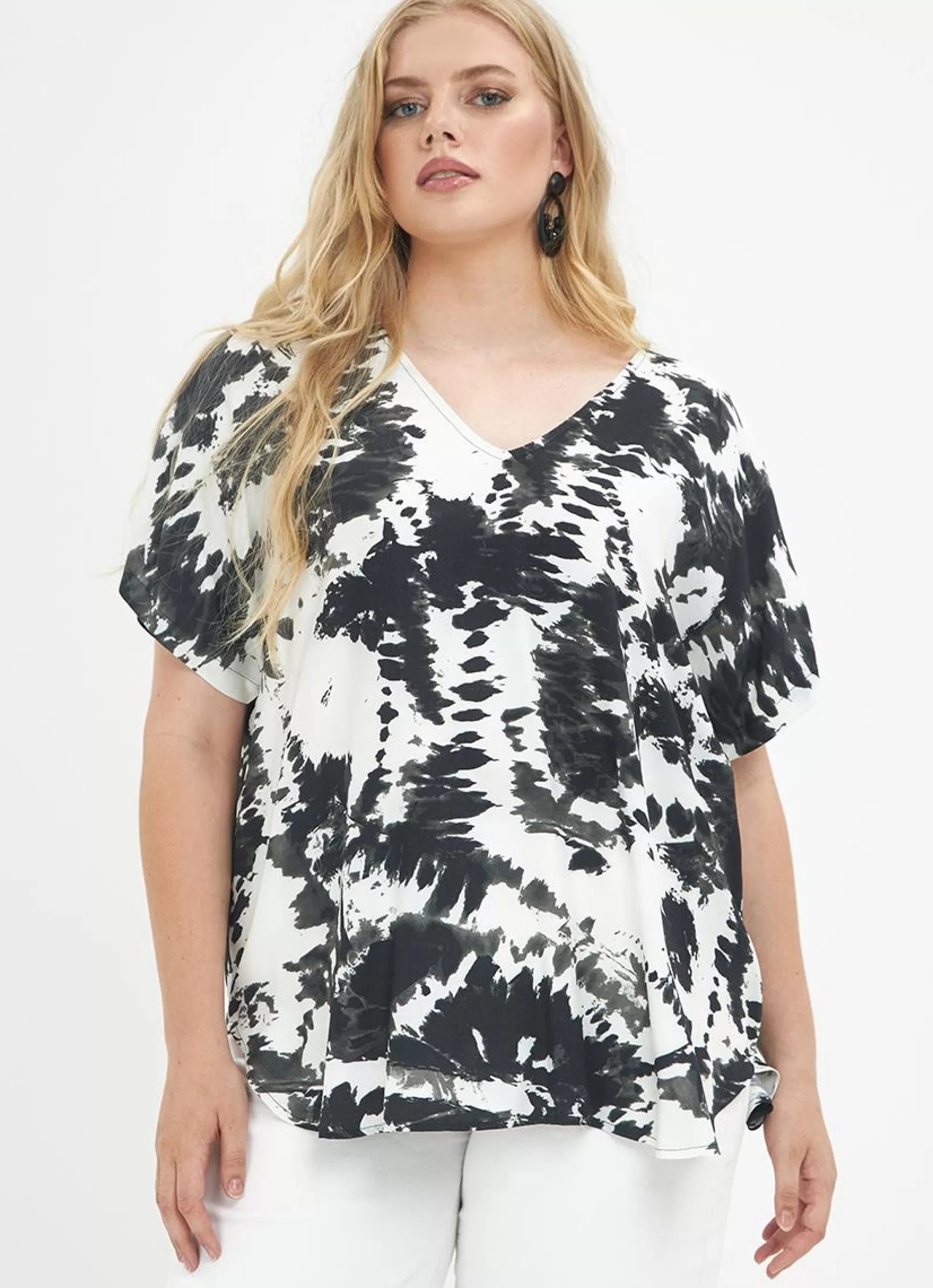 Outlet Mat Fashion Blouse 8101.1047 - 01 White/Black