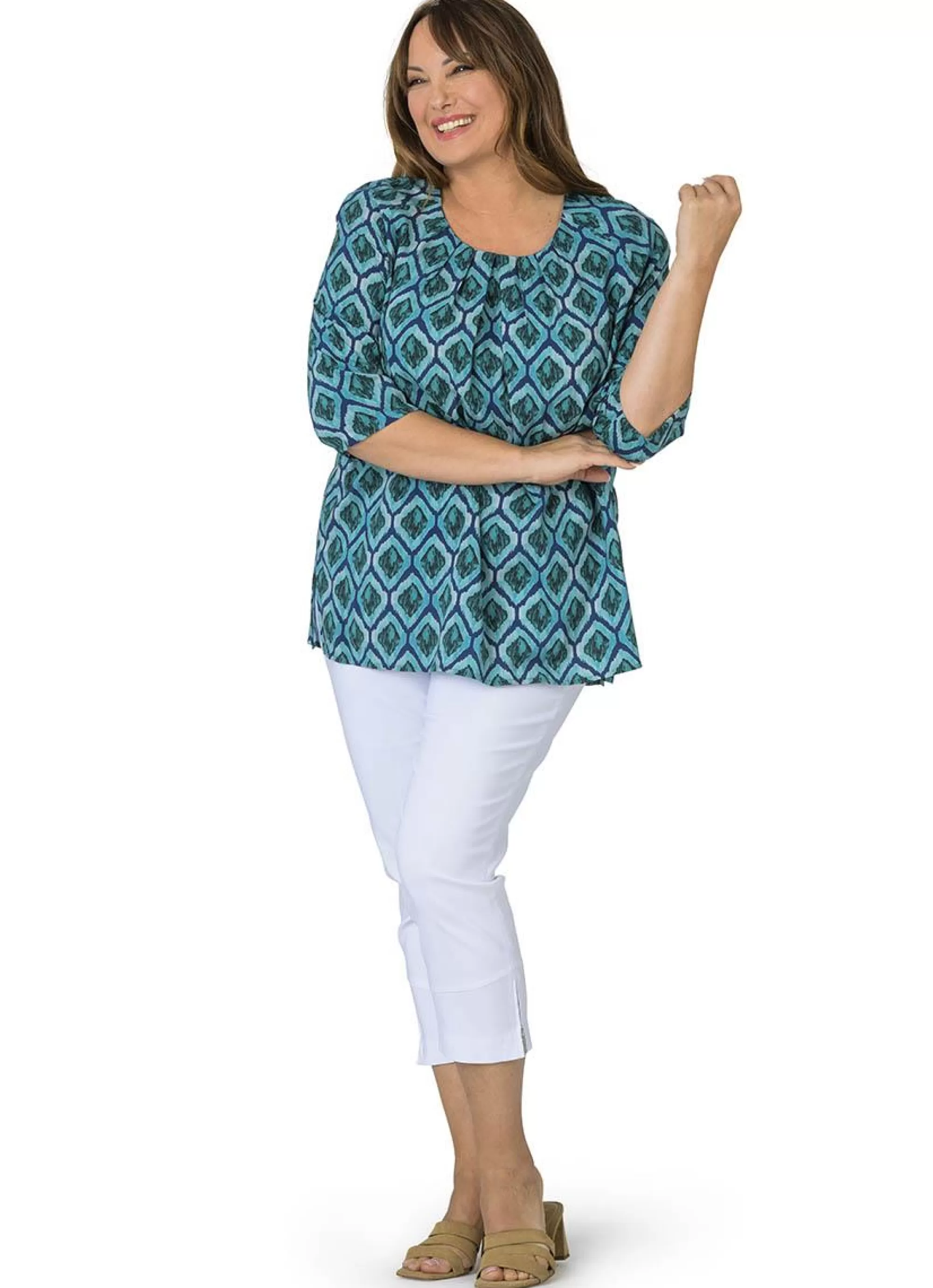 Best Mona Lisa Blouse 558-75-78 Blauw Groen