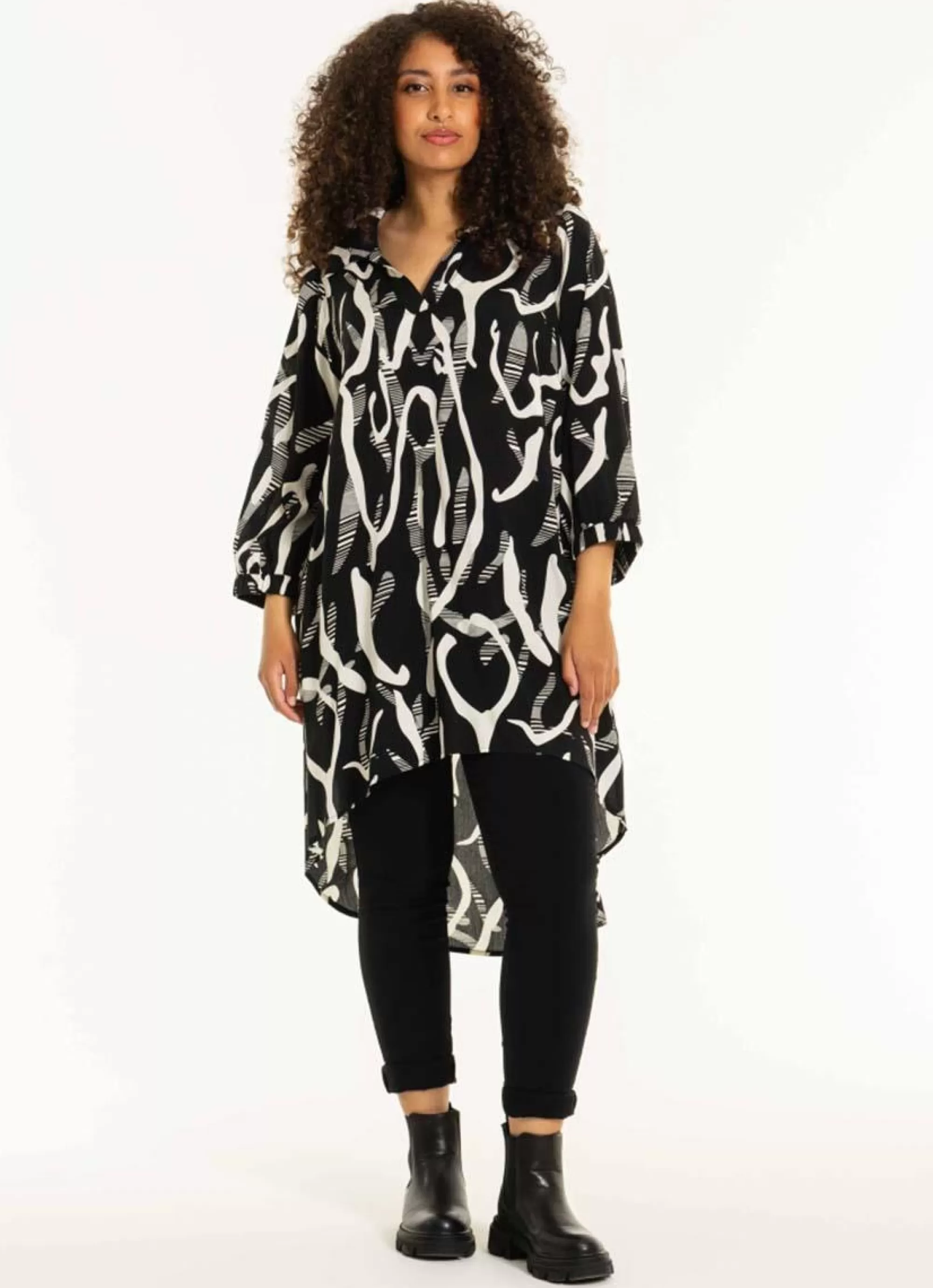 New Studio Tuniek Ebru S242893 - Black/White Patterns