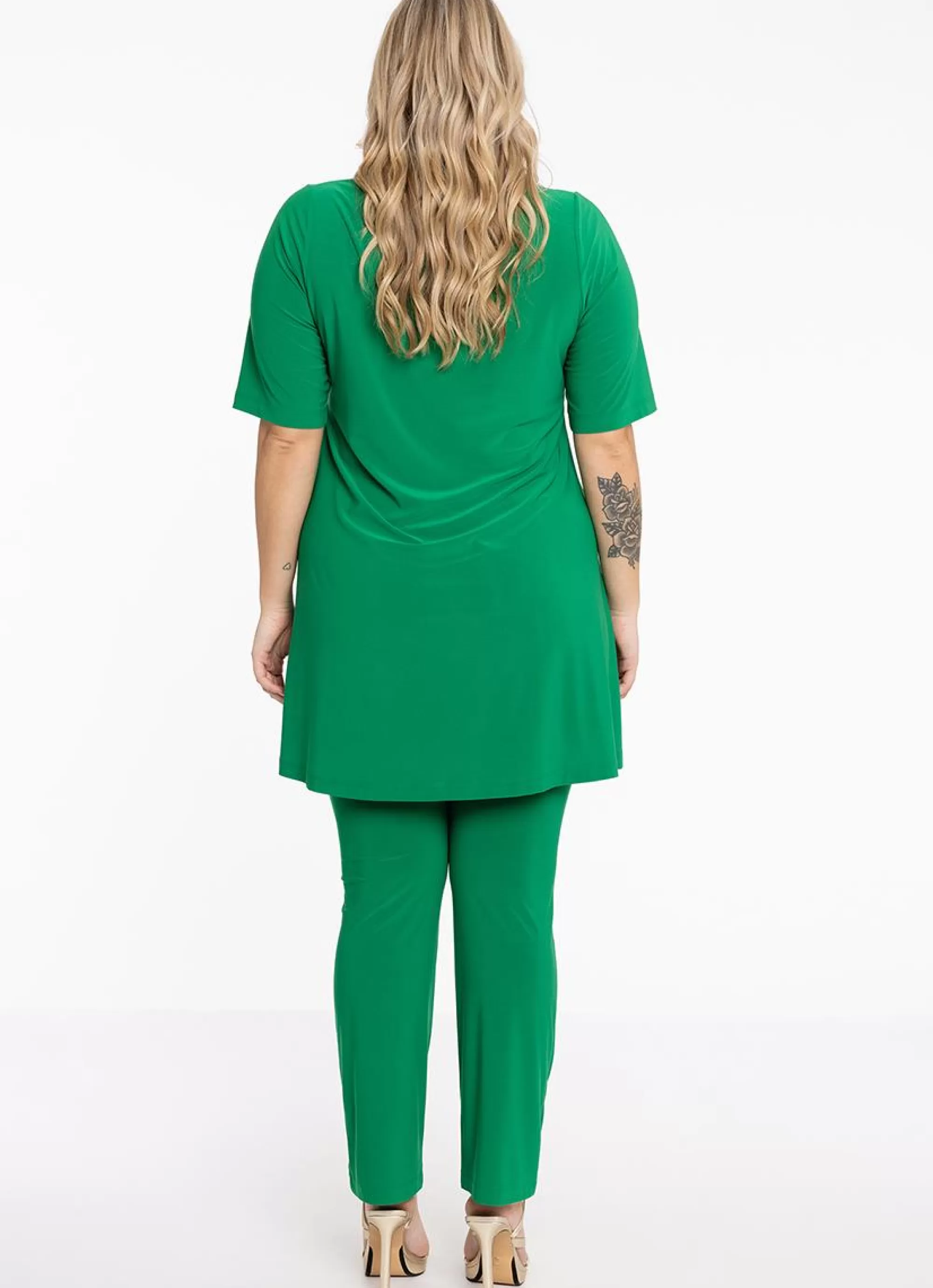 Discount Yoek Tunic Wide Bottom Strings Dolce 174584 - 240 Green