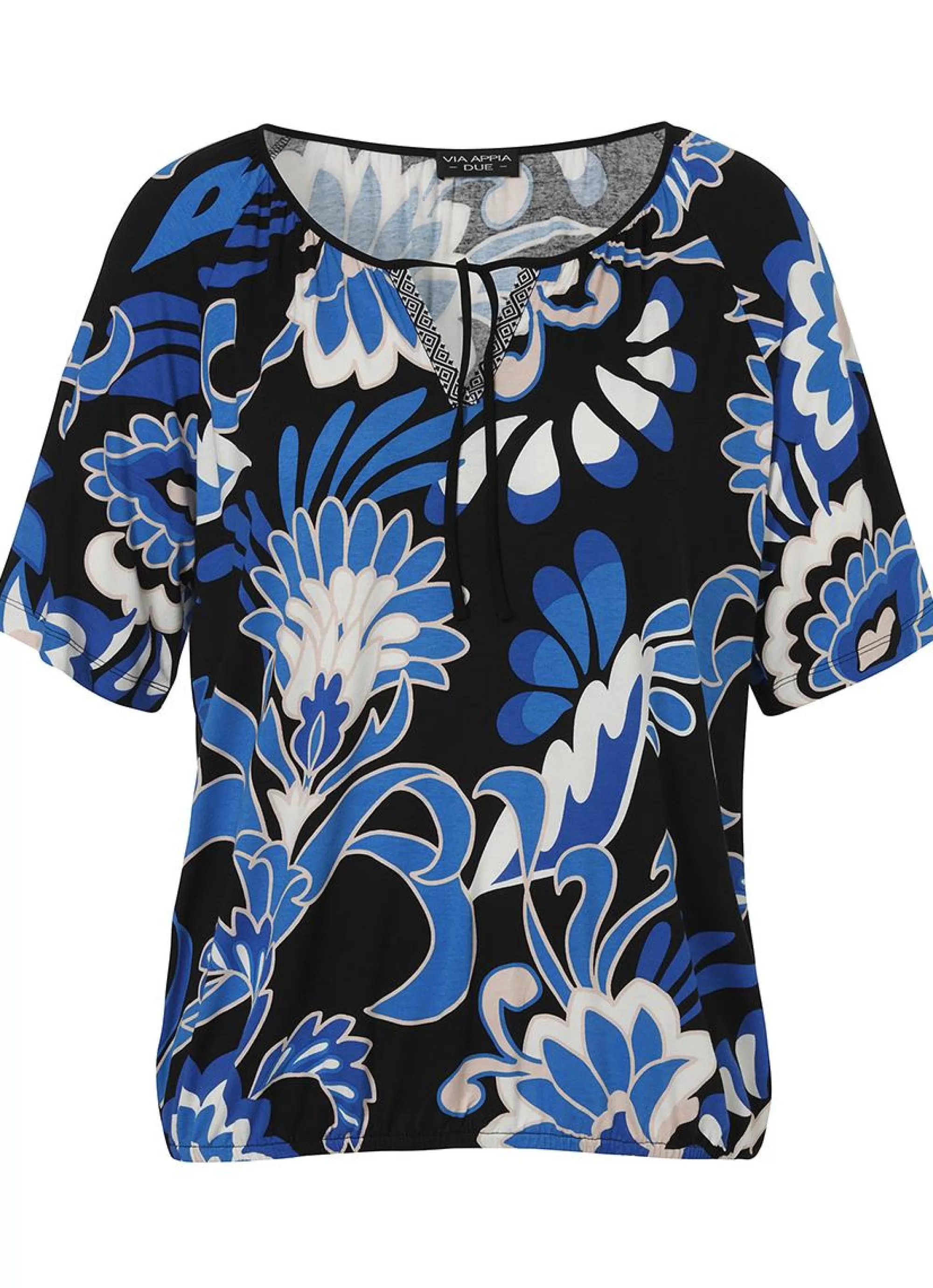 Fashion Via Appia Due Shirt 2412725 - 103 Zwart-Blauw-Wit