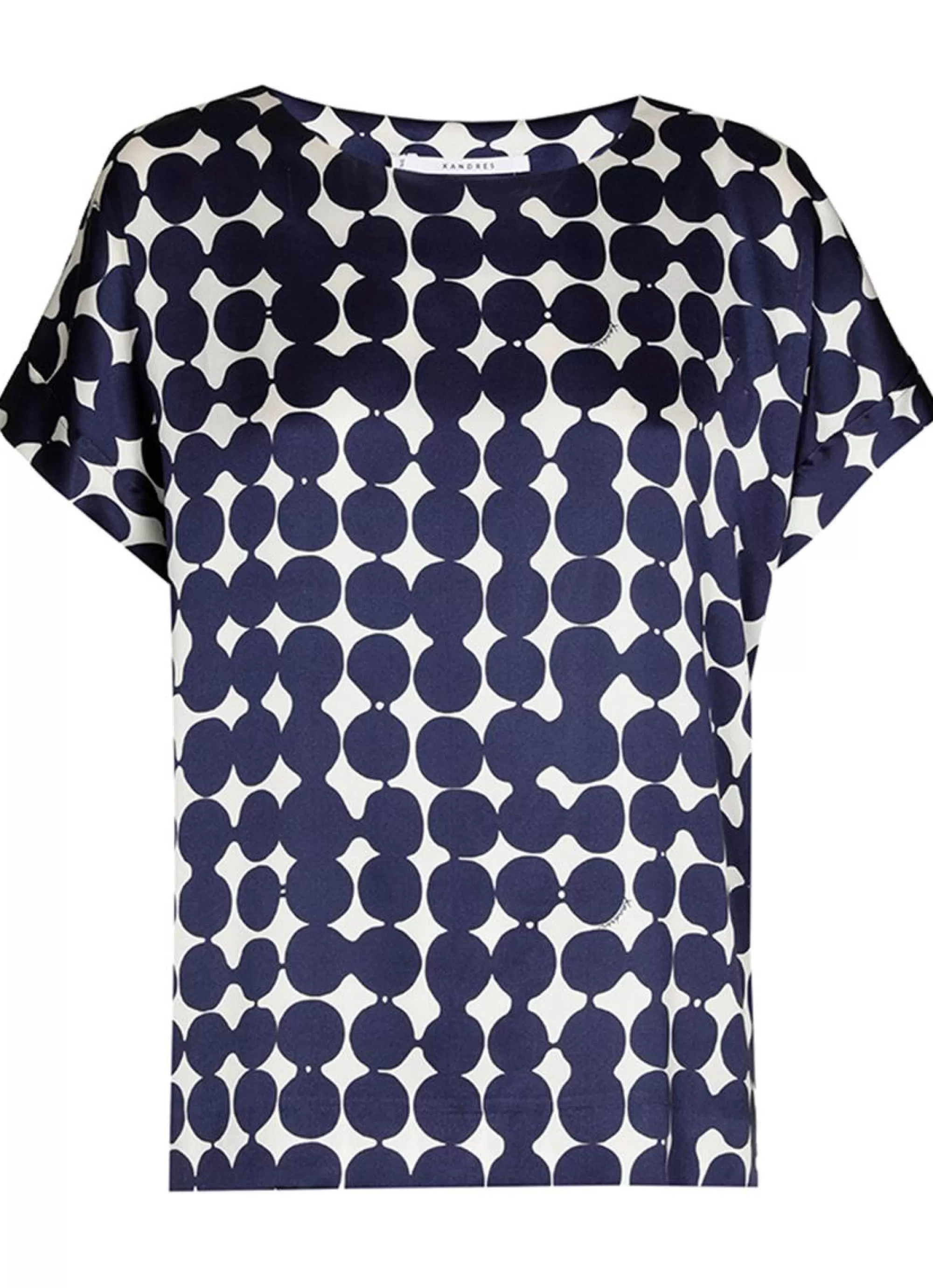 Discount Xandres Gold Shirt Hyra 61102-01 - 8805 Navy/Ecru