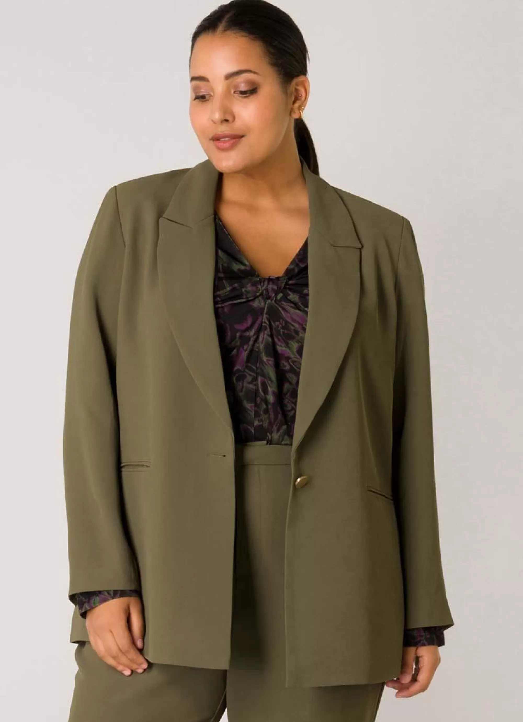 Clearance Yesta Blazer Vera-Linn A004160- 14002 Army