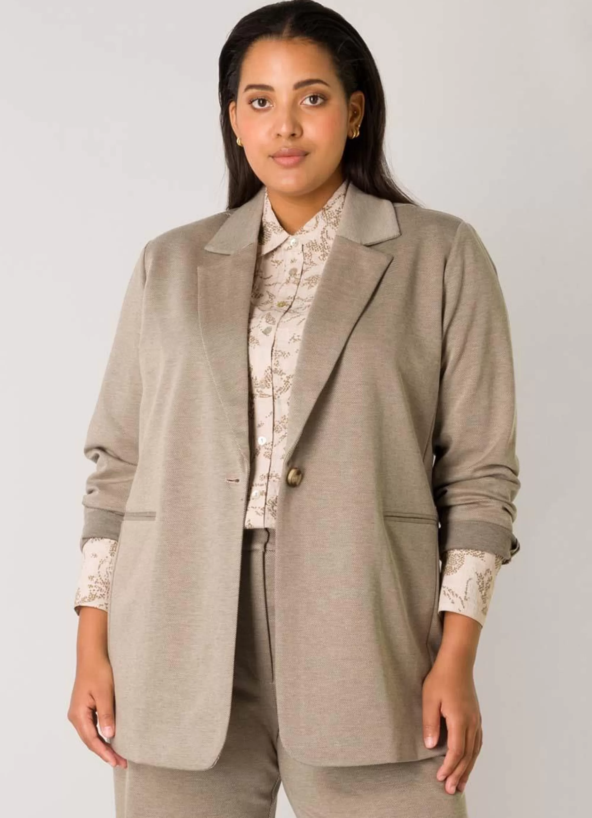 Outlet Yesta Blazer Wijdan A004200 - 14069 Light Khaki Melange