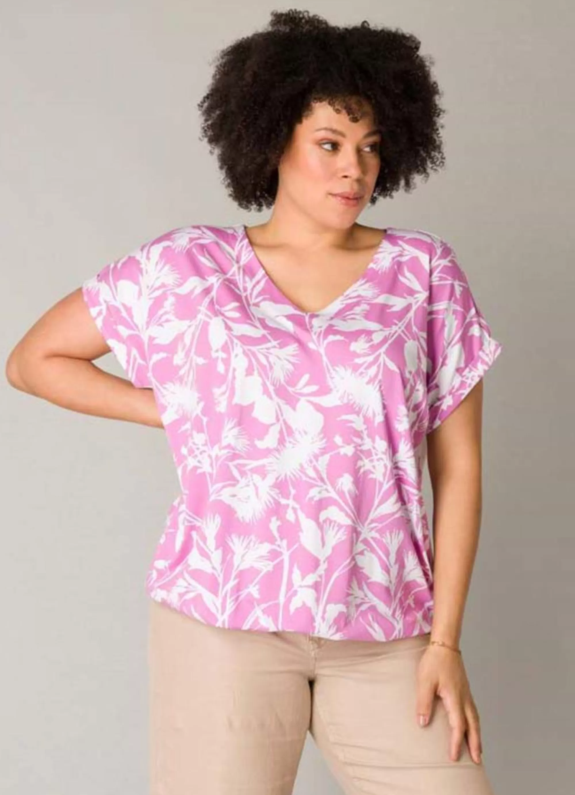 New Yesta Top Helin A004554 - 7079 Orchid Pink/Off White