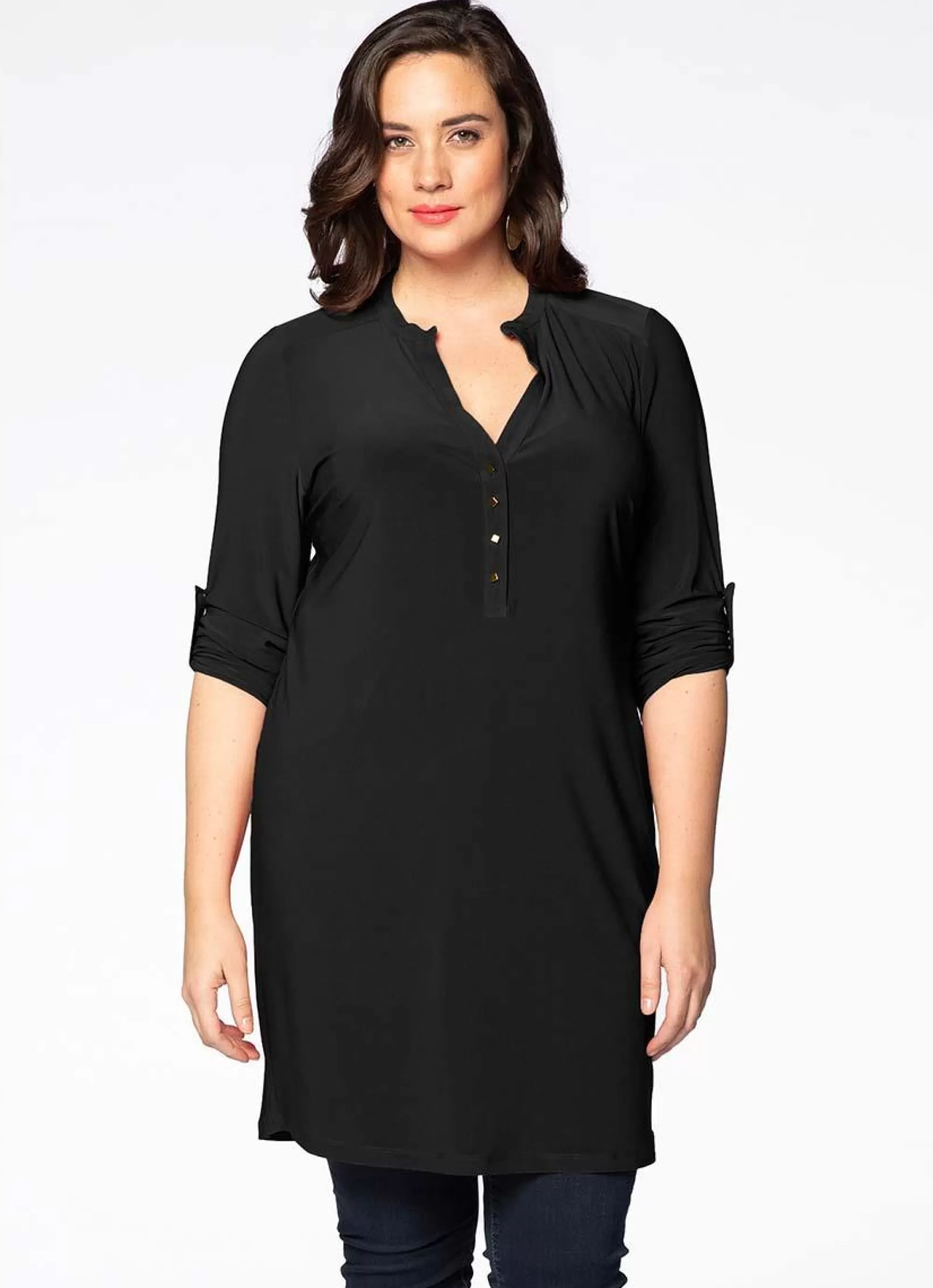 Cheap * Yoek Basics. Tuniek Dolce Grandad Collar B4716