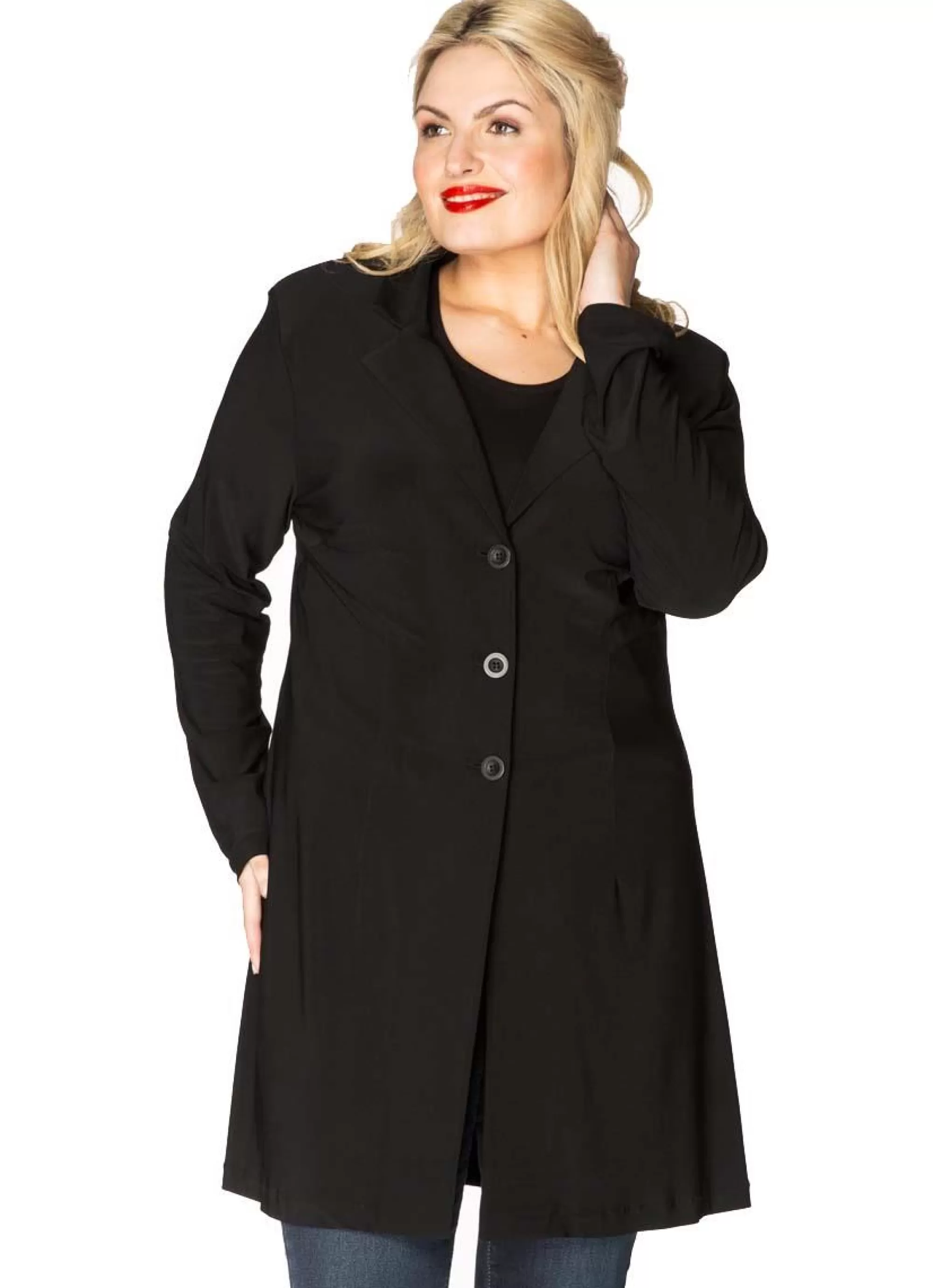 Shop Yoek Blazer Long Dolce B1701 Zwart. Exclusieve Grote Maten Mode.