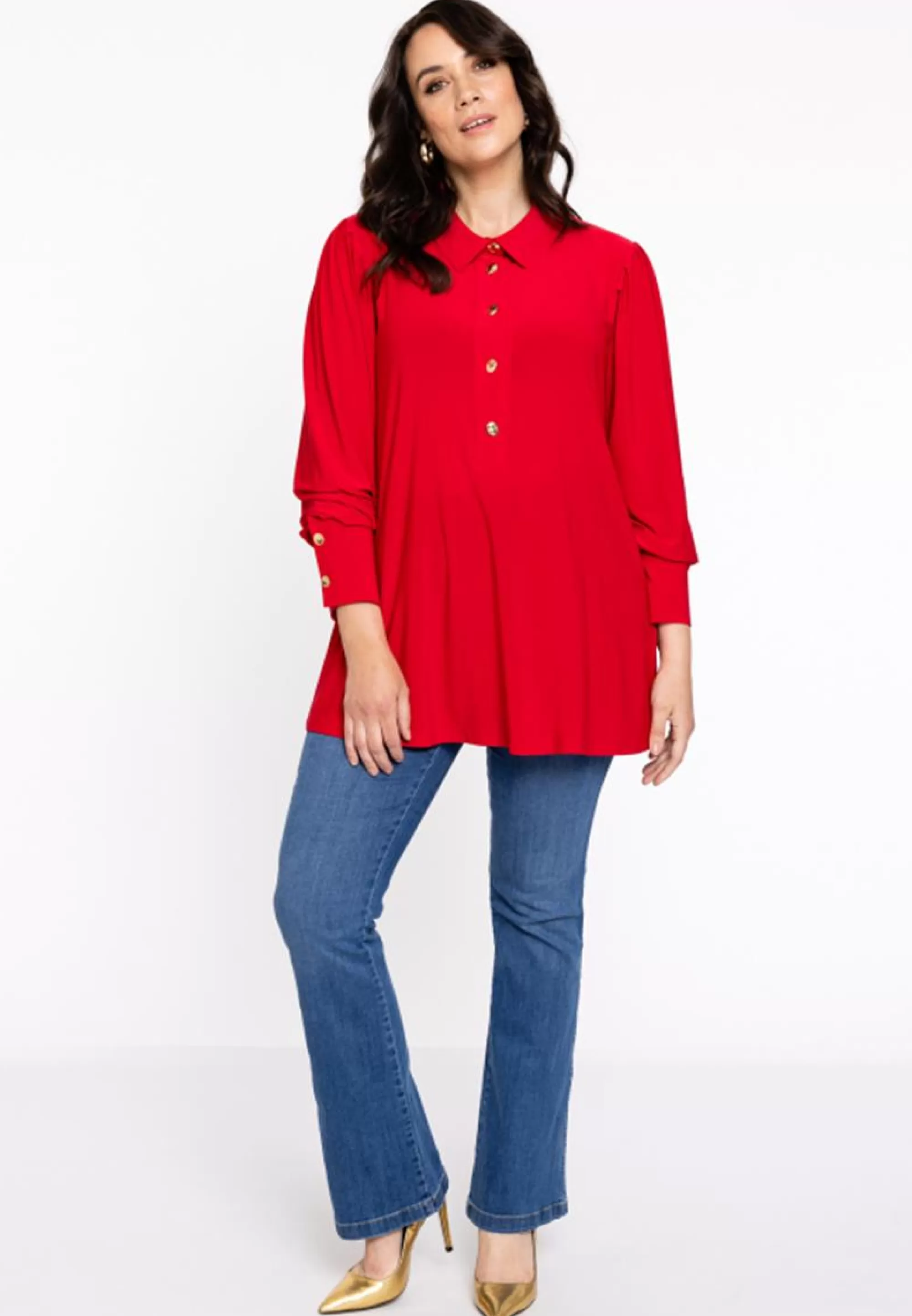 Store Yoek Blouse Flare Puff 1923754 - Red