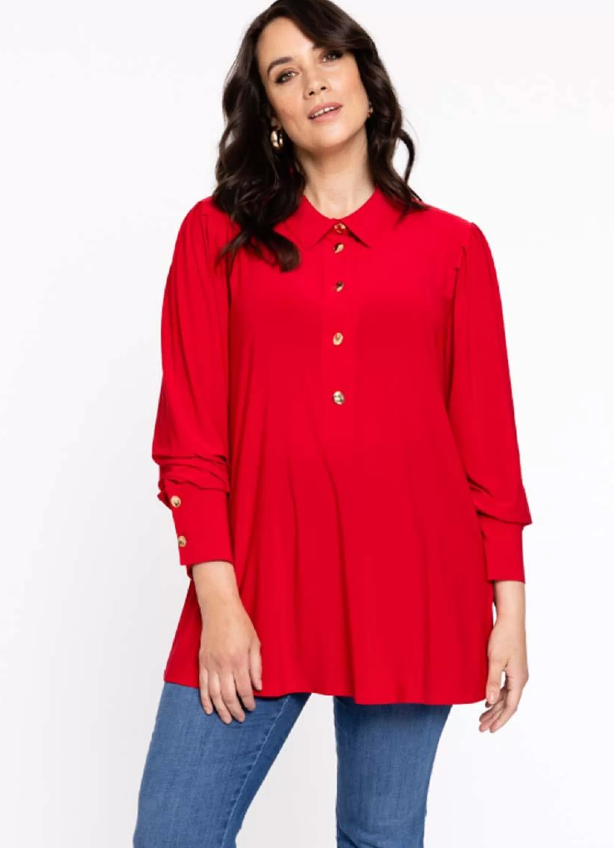 Store Yoek Blouse Flare Puff 1923754 - Red