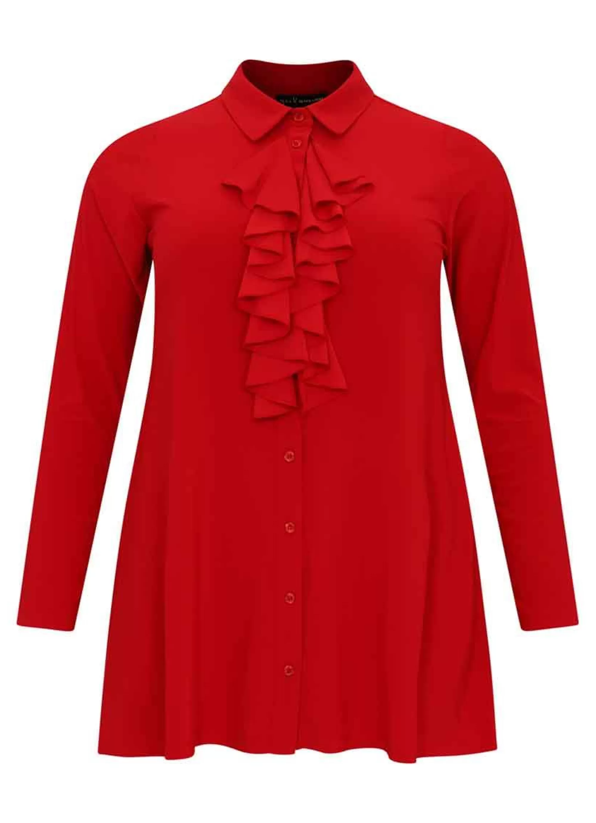 Hot Yoek Blouse Frilled Front Dolce Rood Bl133704