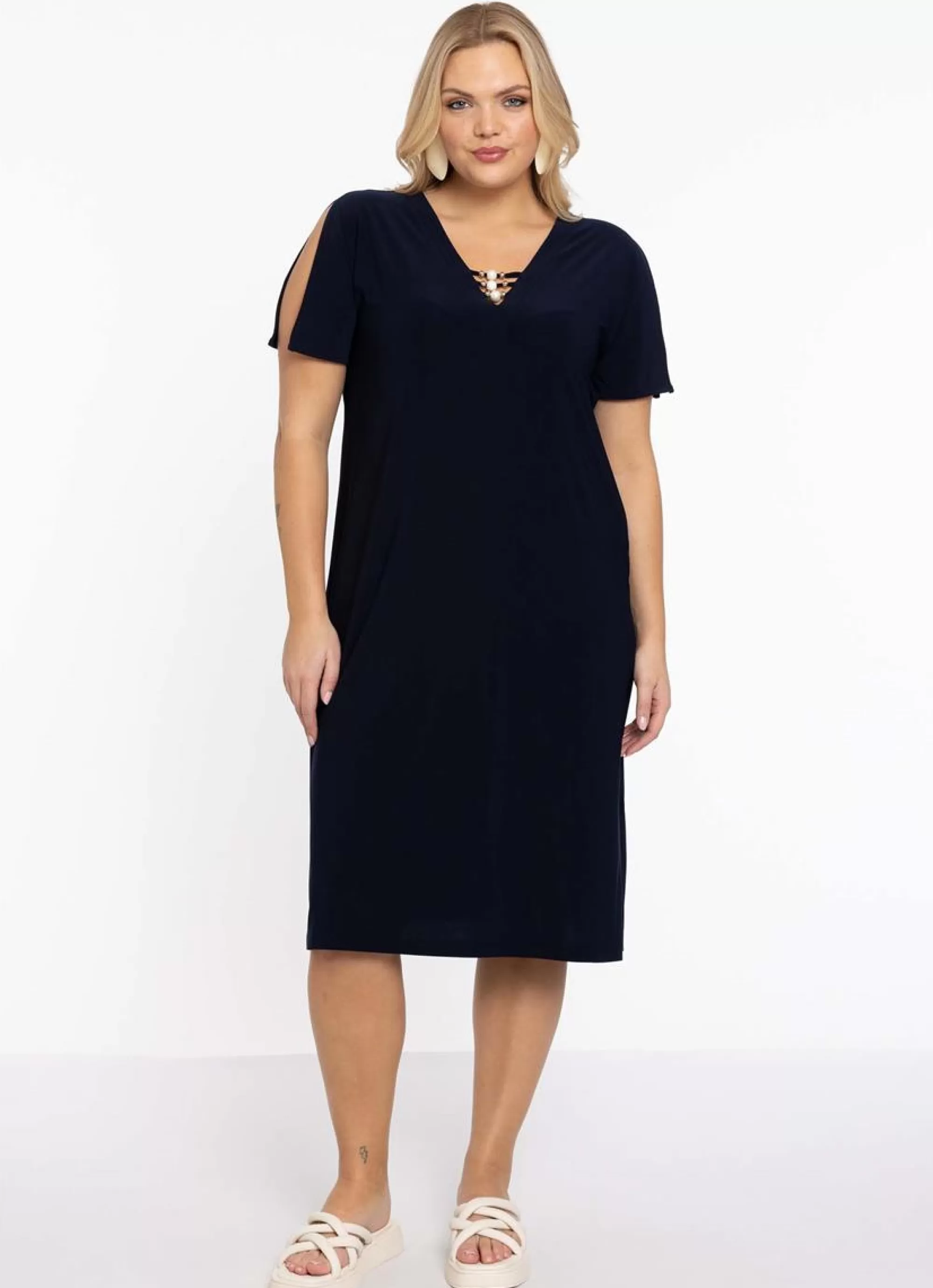 Cheap Yoek Dress Beads Dolce My237108 - 230 Navy