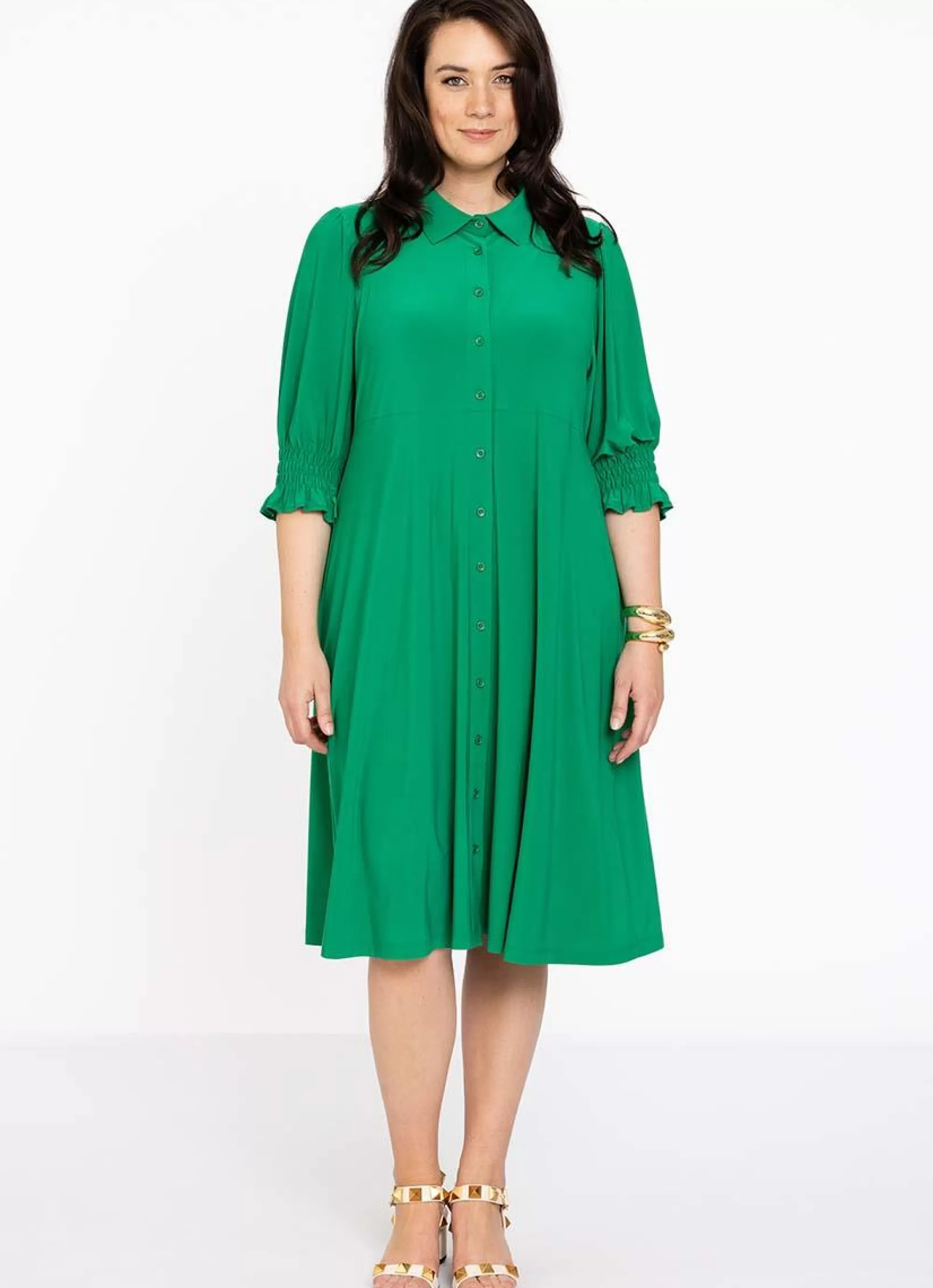 Hot Yoek Dress Buttoned Dolce 1607237 - 240 Green