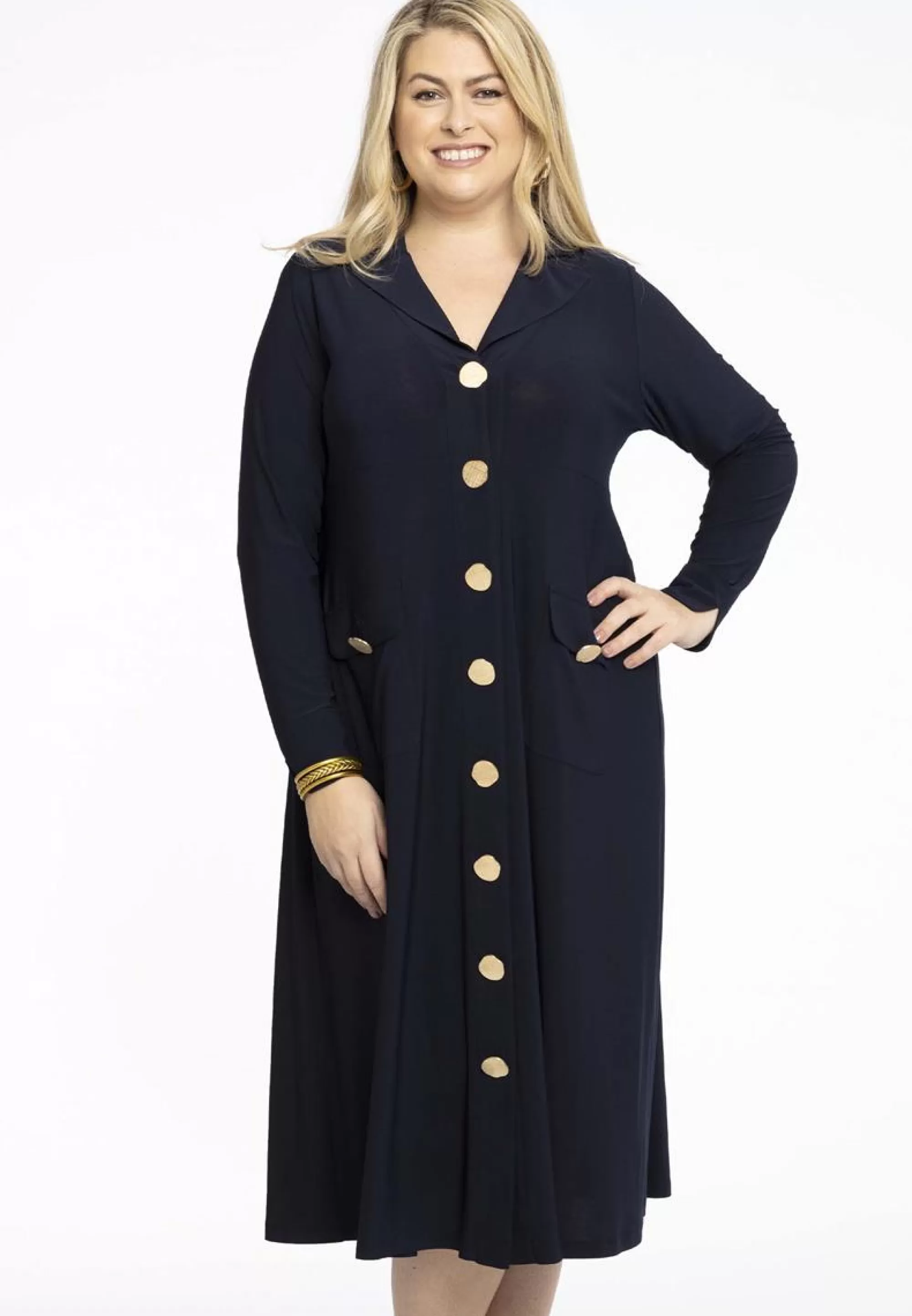 Online Yoek Dress Lapel Dolce Bl197798 - 230 Navy