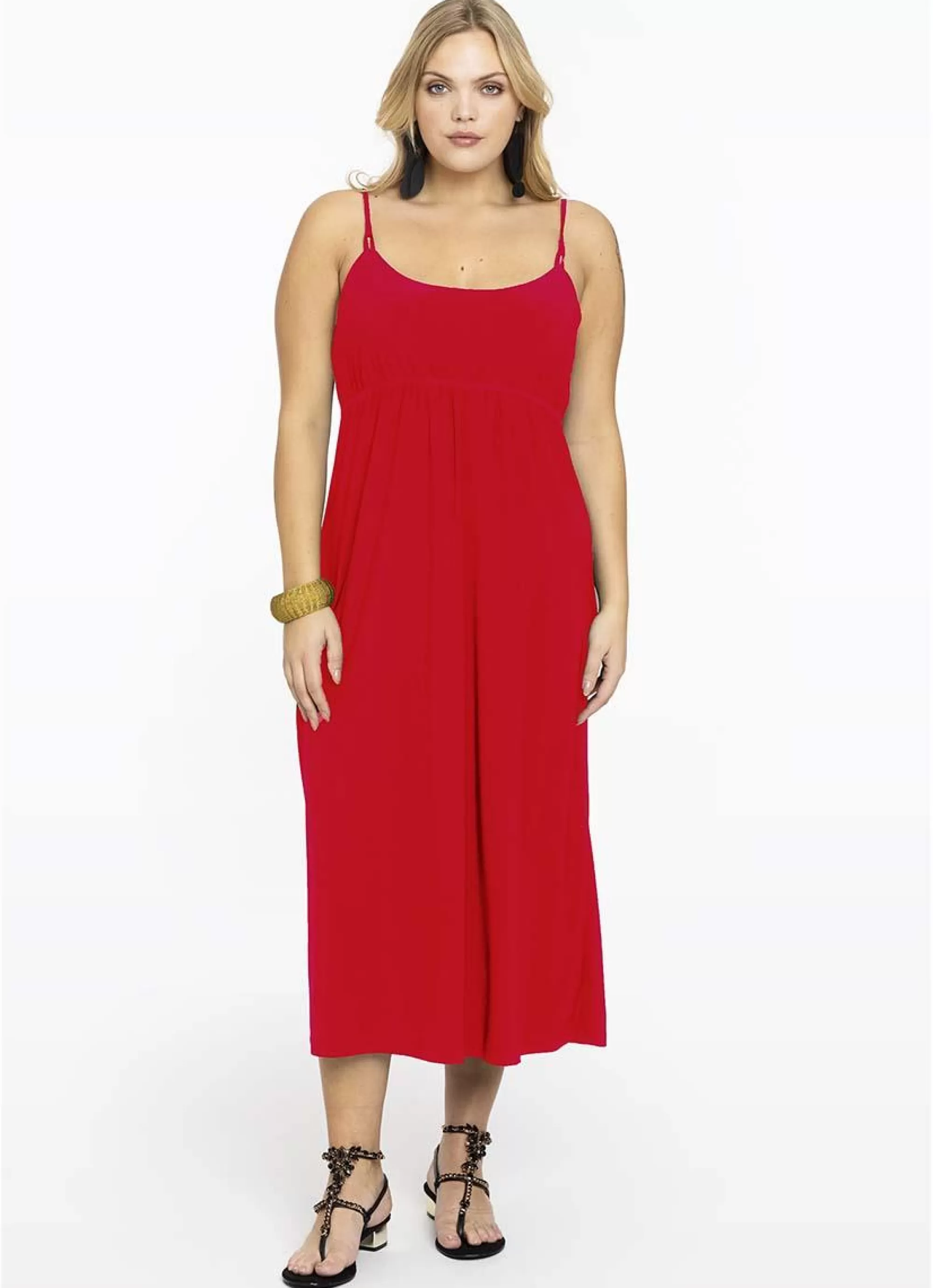 Cheap * Yoek Jurk Spaghetti Elastic Waist Dolce B7050 - 260 Red