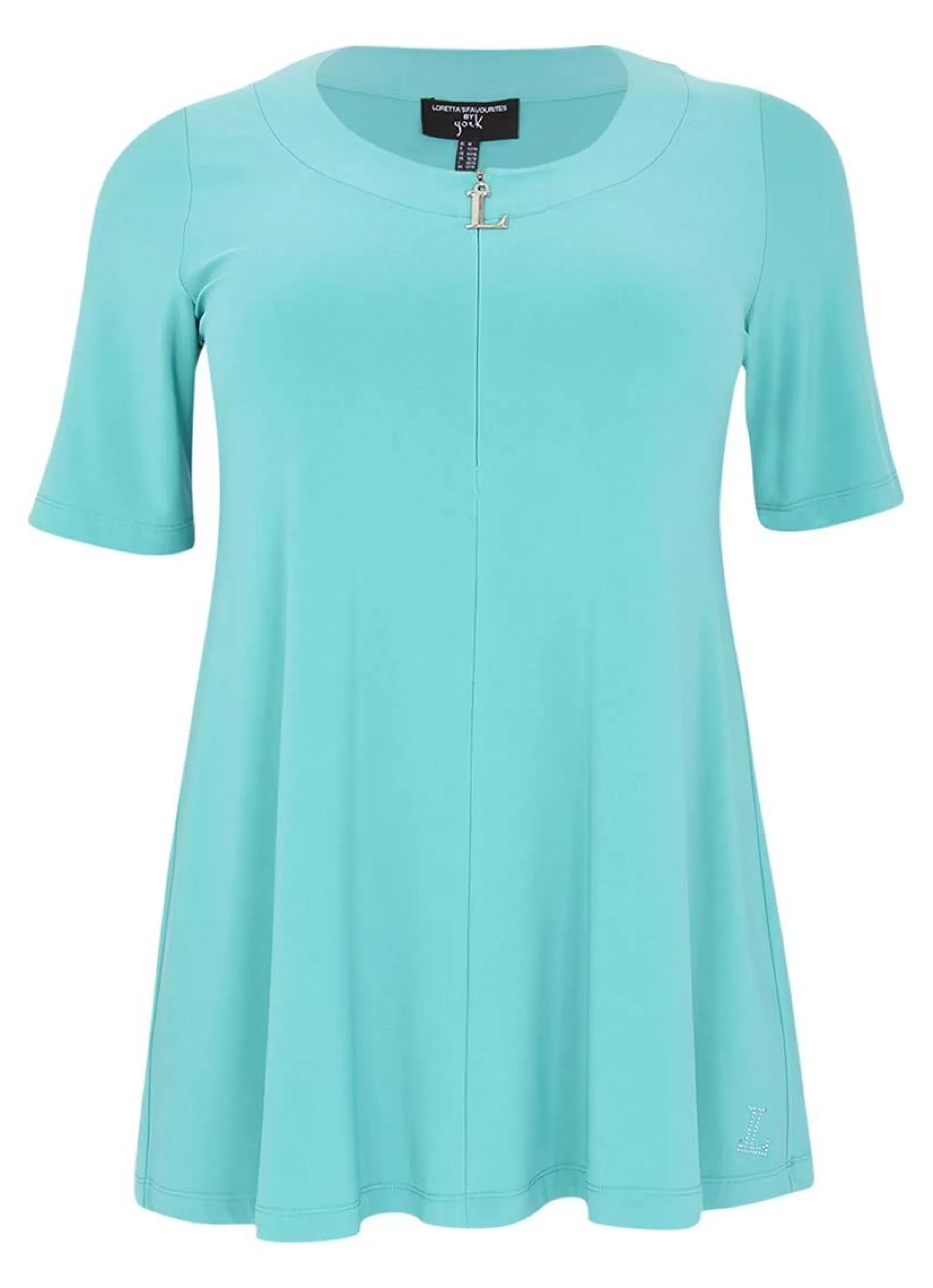 Sale Yoek Loretta's Tunic L Zipper Dolce L164041-233 Turquoise