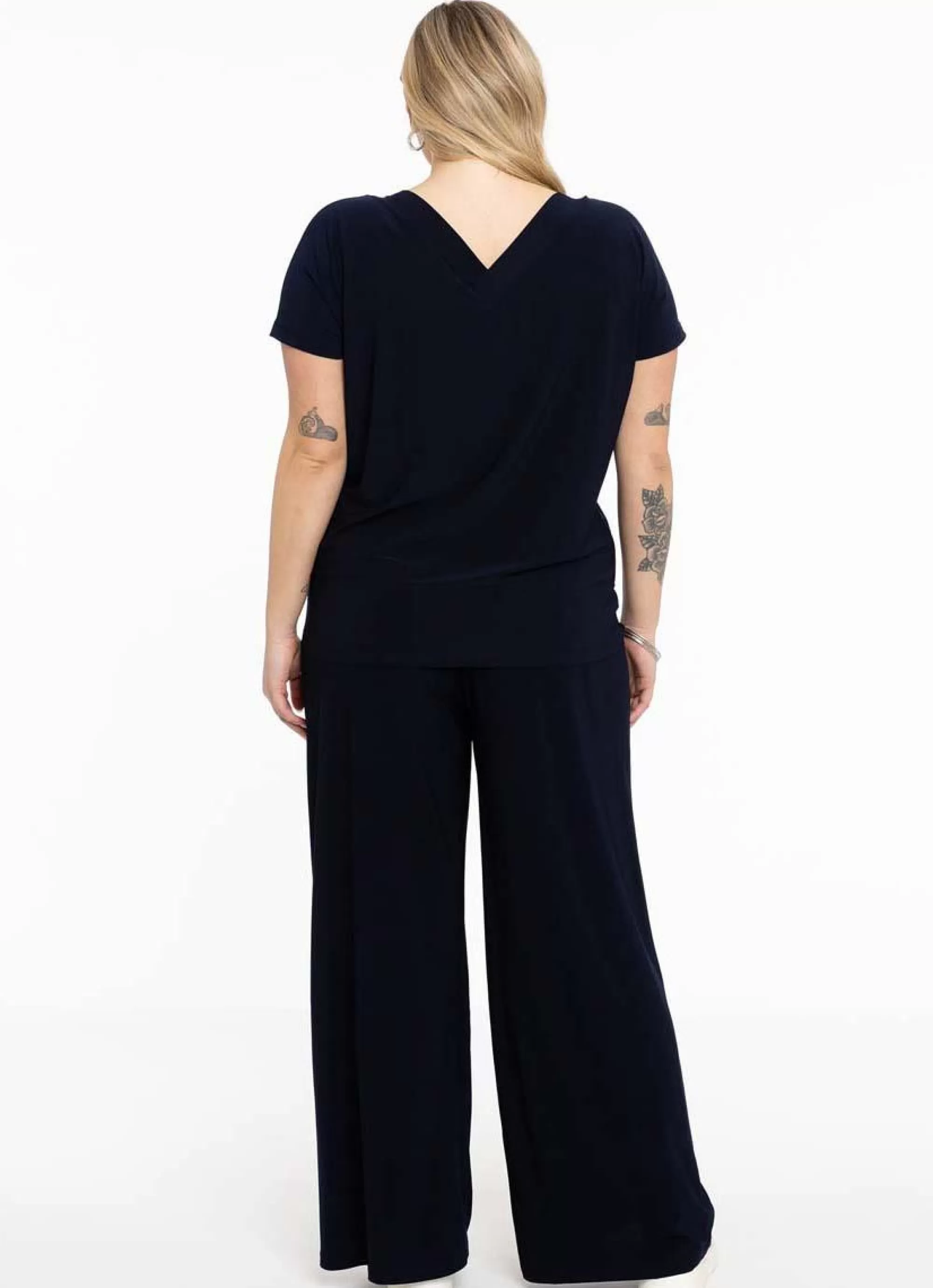 Discount Yoek Trousers Very Loose Fit Dolce B5530-230 Navy