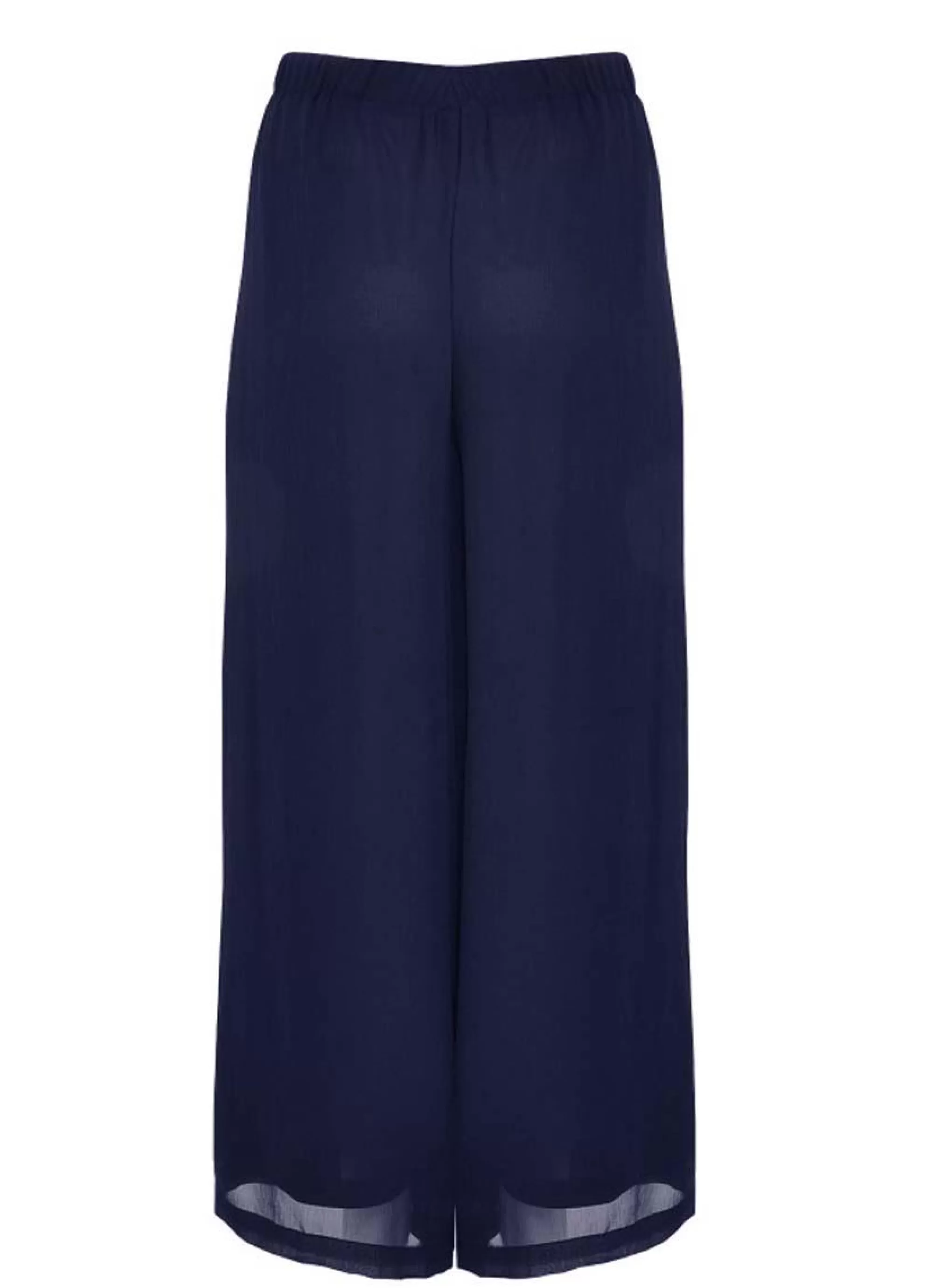 Fashion * Yoek Trousers Voile B5538 Marine. Grote Maten Mode Online.