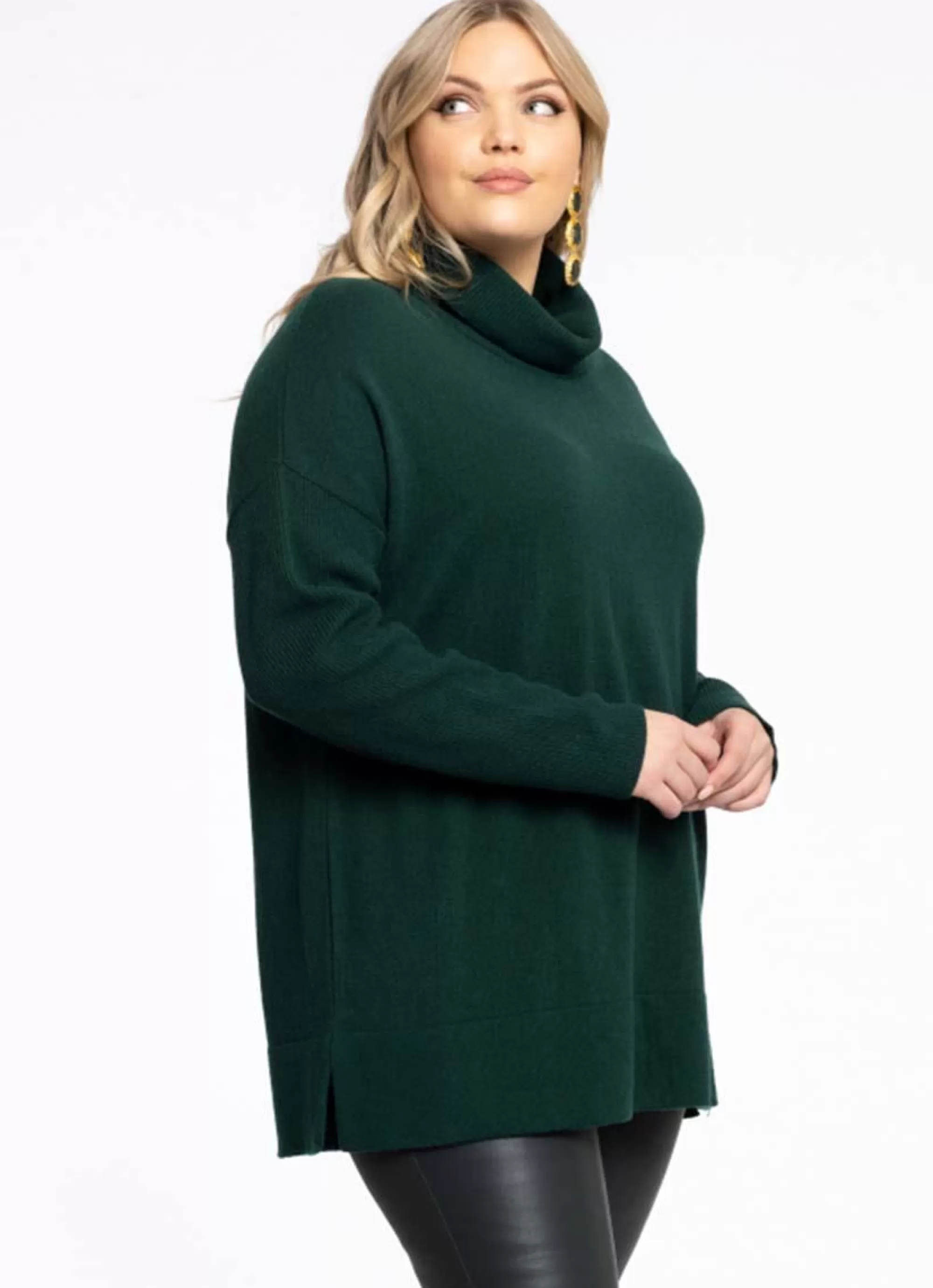 Discount Yoek Trui High Neck Cashmere B2912 - 242 Dark Green