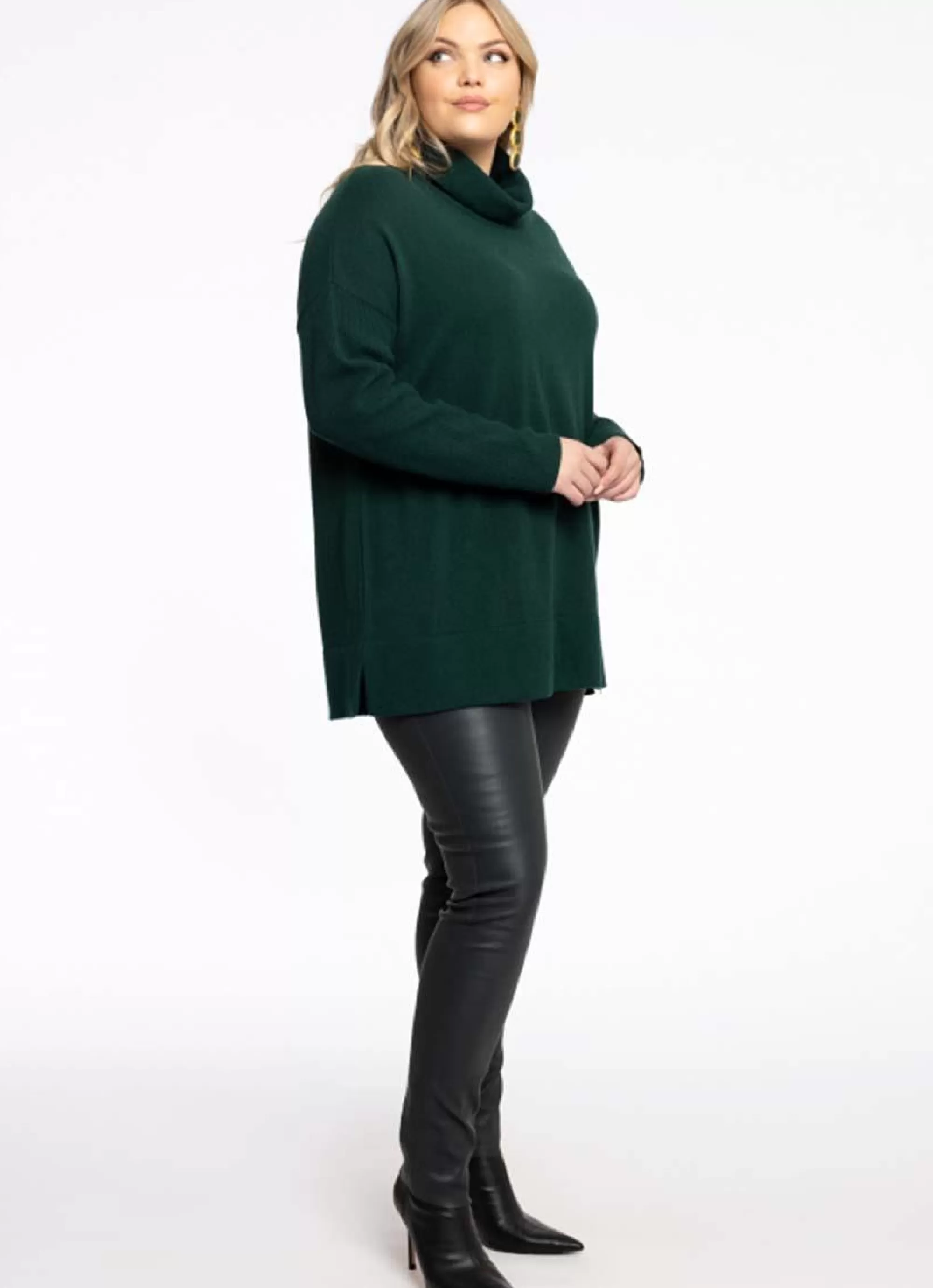 Discount Yoek Trui High Neck Cashmere B2912 - 242 Dark Green